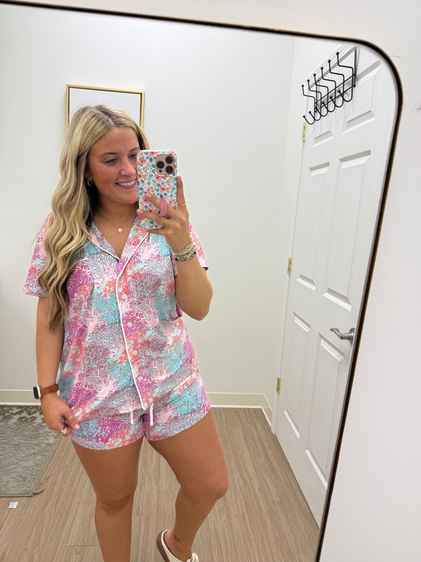 Coastal Coral Pajama Set