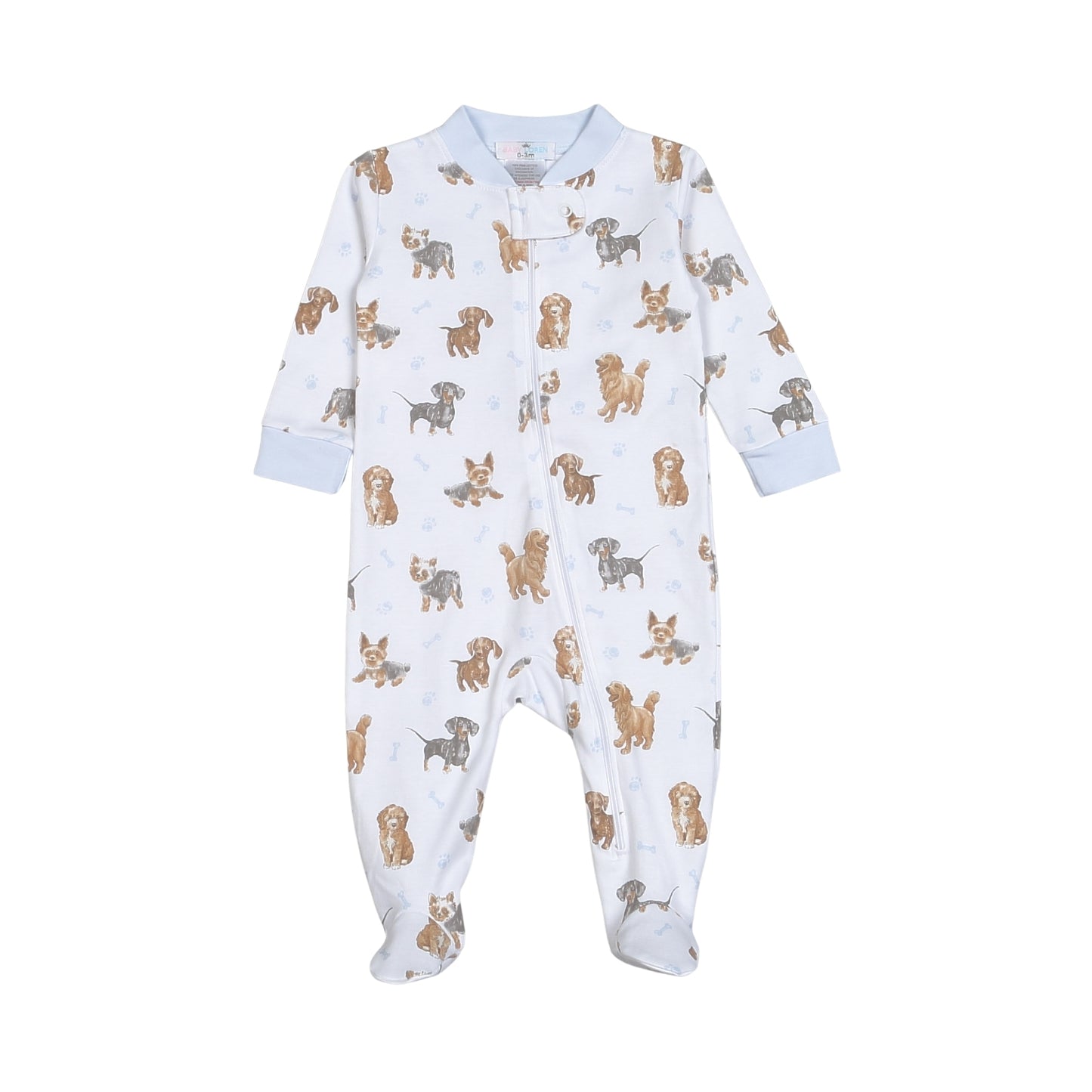 Blue puppy pals pima footie
