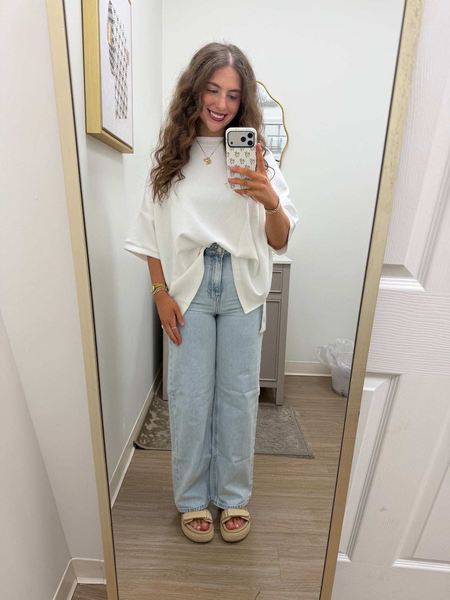 Ivory Scuba Side Slit Top
