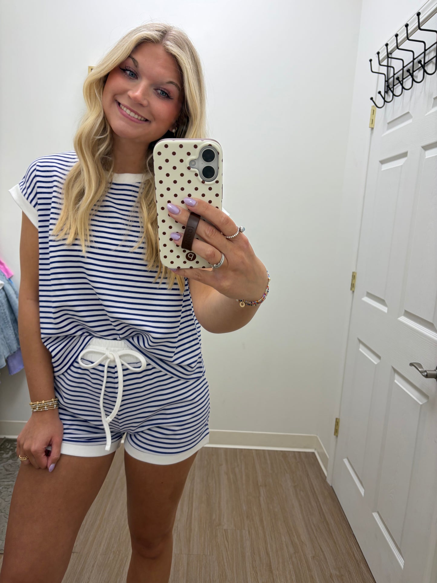 Royal Blue Stripe Short Set