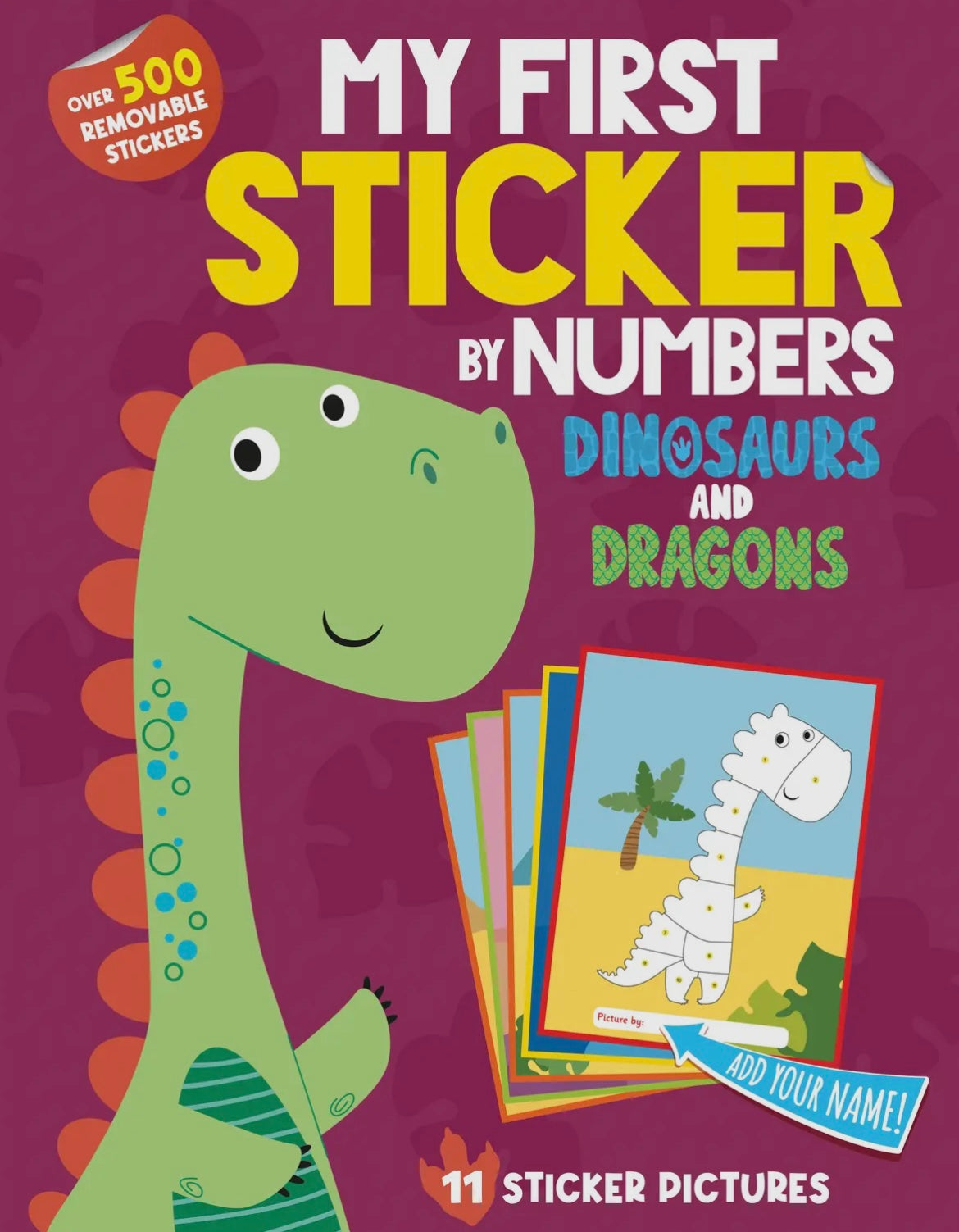 My First Sticker By Numbers Dino & Dragons Book