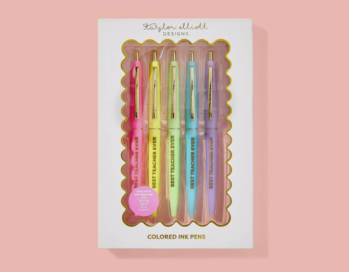 Best Teacher Ever Colored Ink Pens - TED