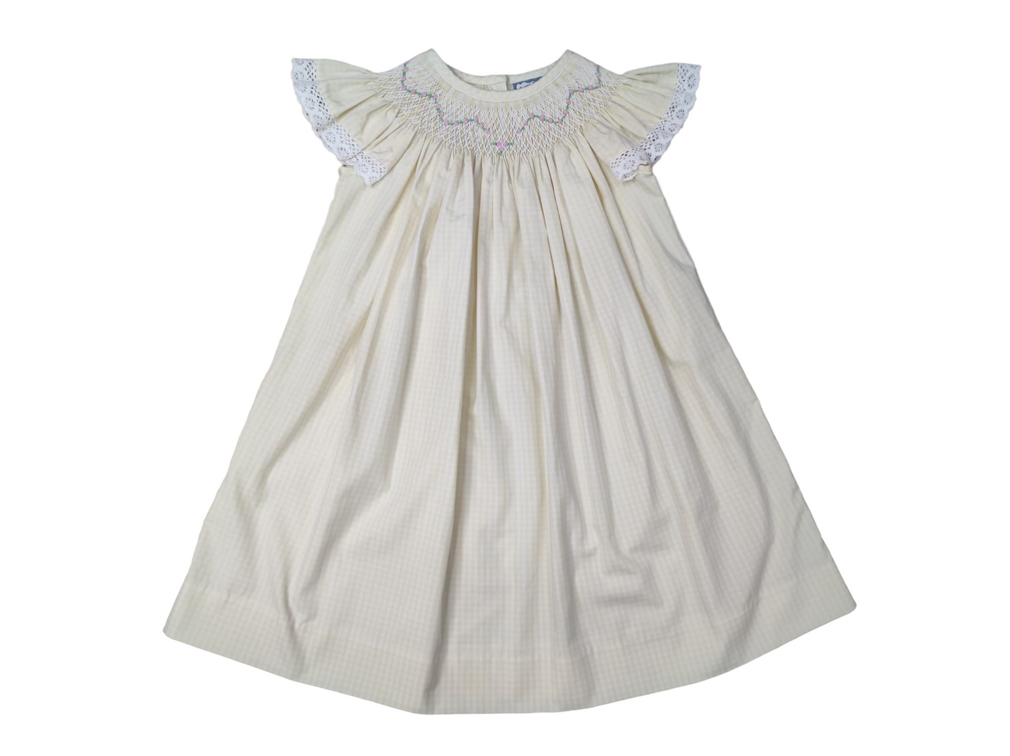 Yellow gingham geo dress