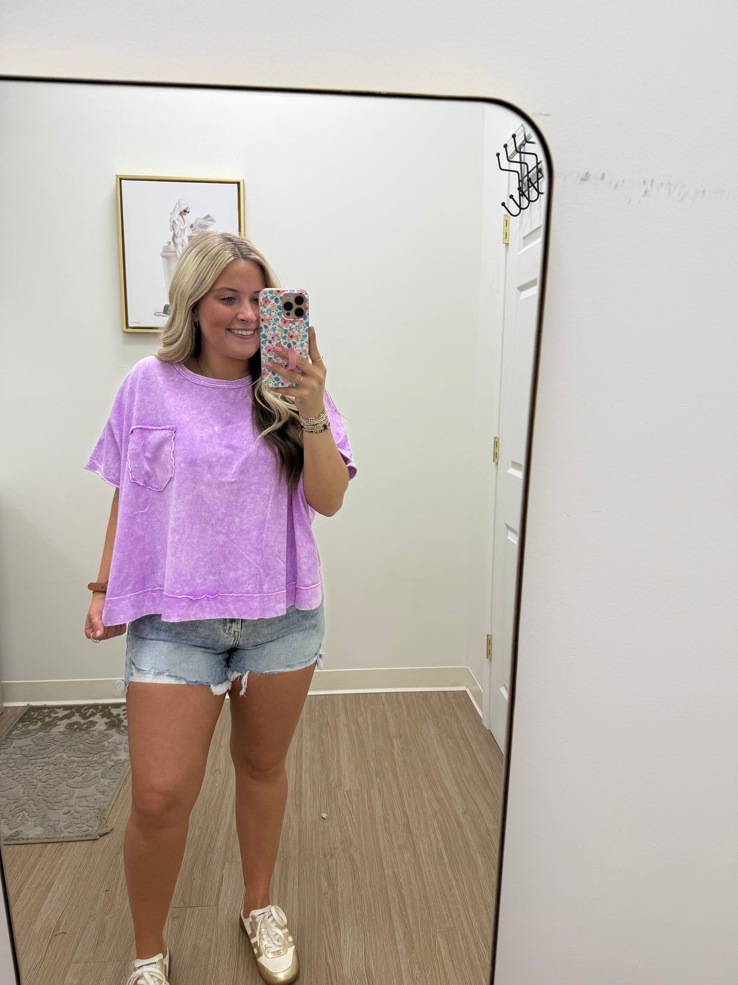 Acid Washed Oversized Top| Purple