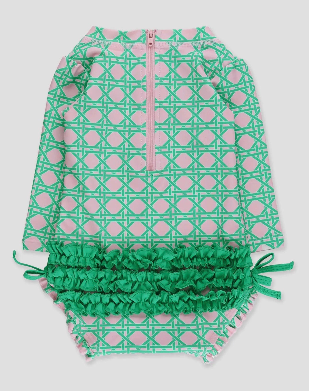 Pink Coastal Cane Rash Gaurd Swim Suit