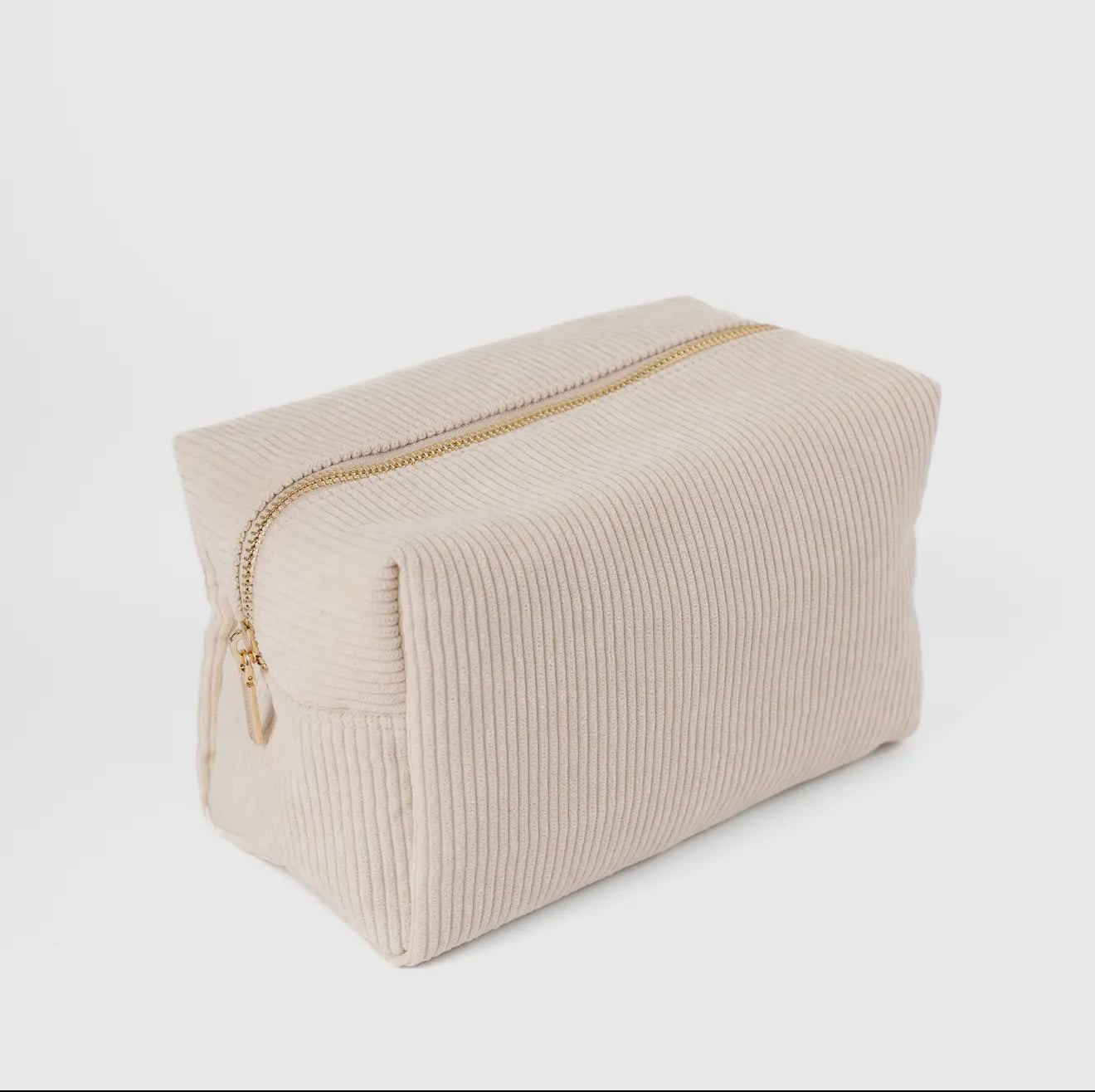Creme Corduroy Cosmetic Bag- EBD