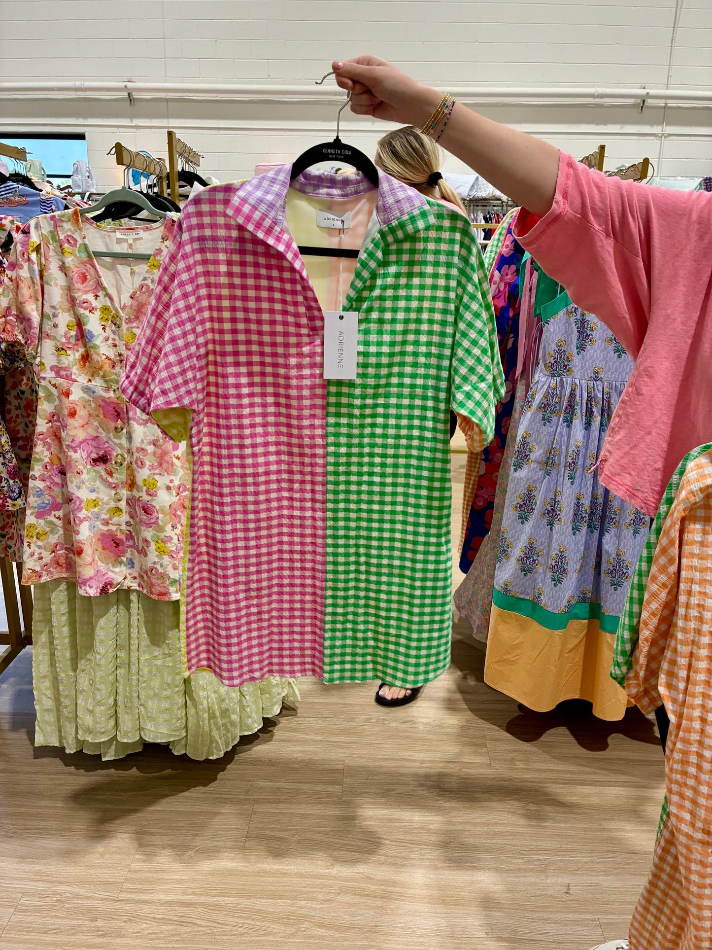 Charlotte Gingham Shoulder Dress