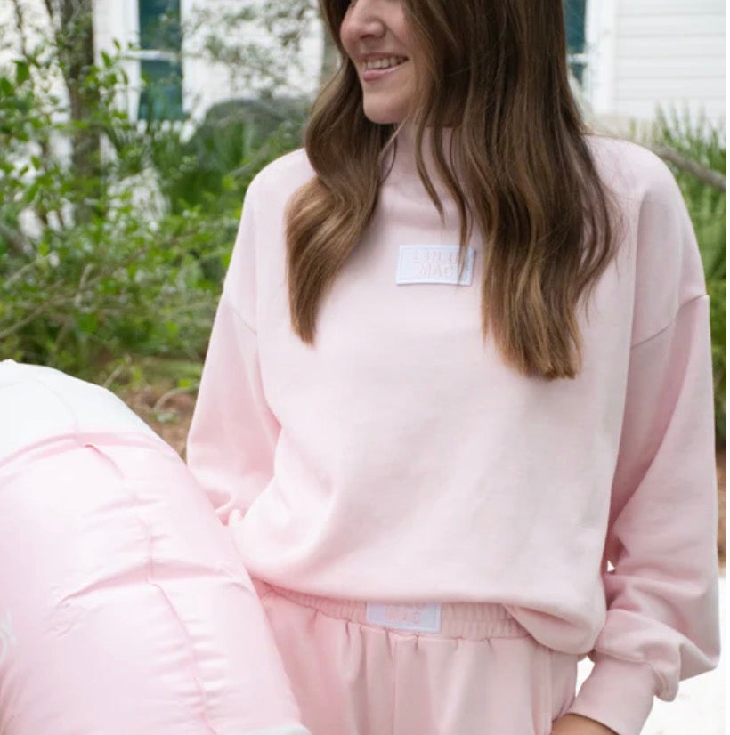 Light Pink Terrycloth Mockneck | Lulu Mac