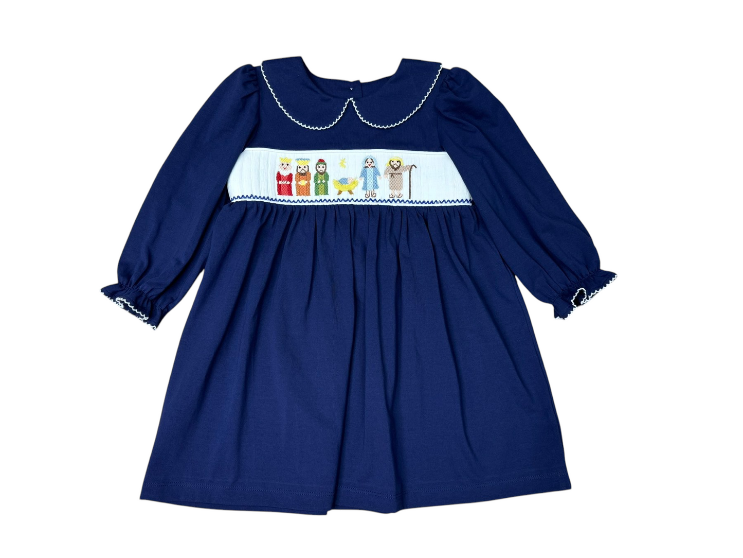 Nativity Smocked Dress Three Sisters