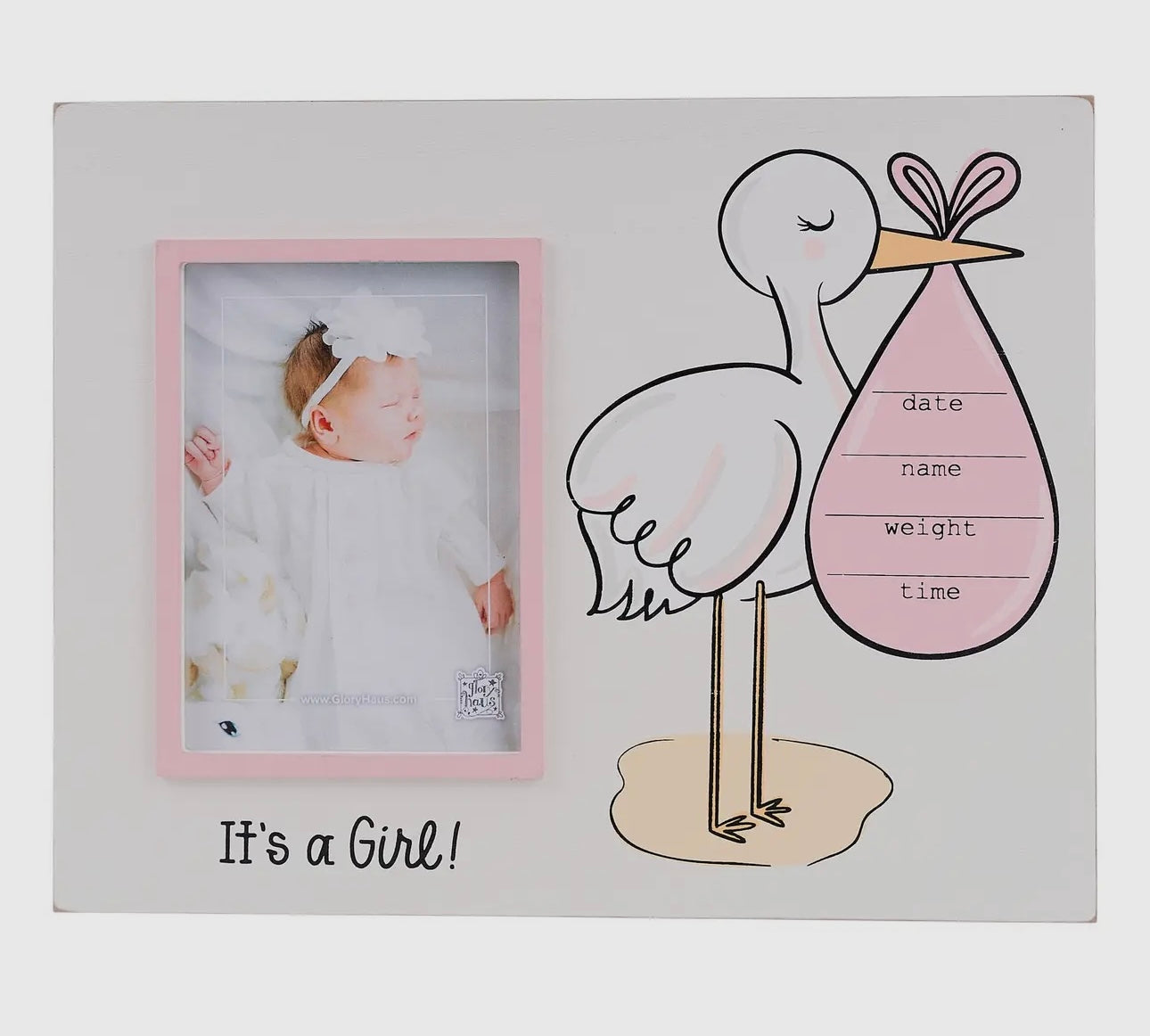 Birth announcement picture frame girl