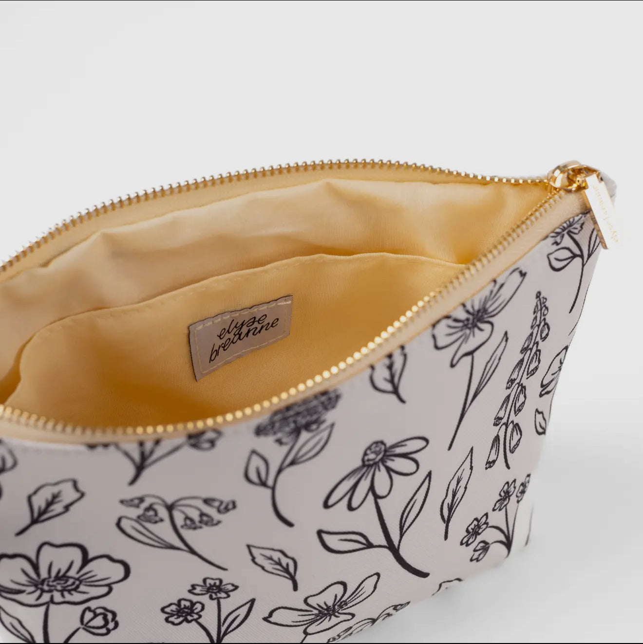 Ivory Pressed Floral Carry All Pouch - EBD