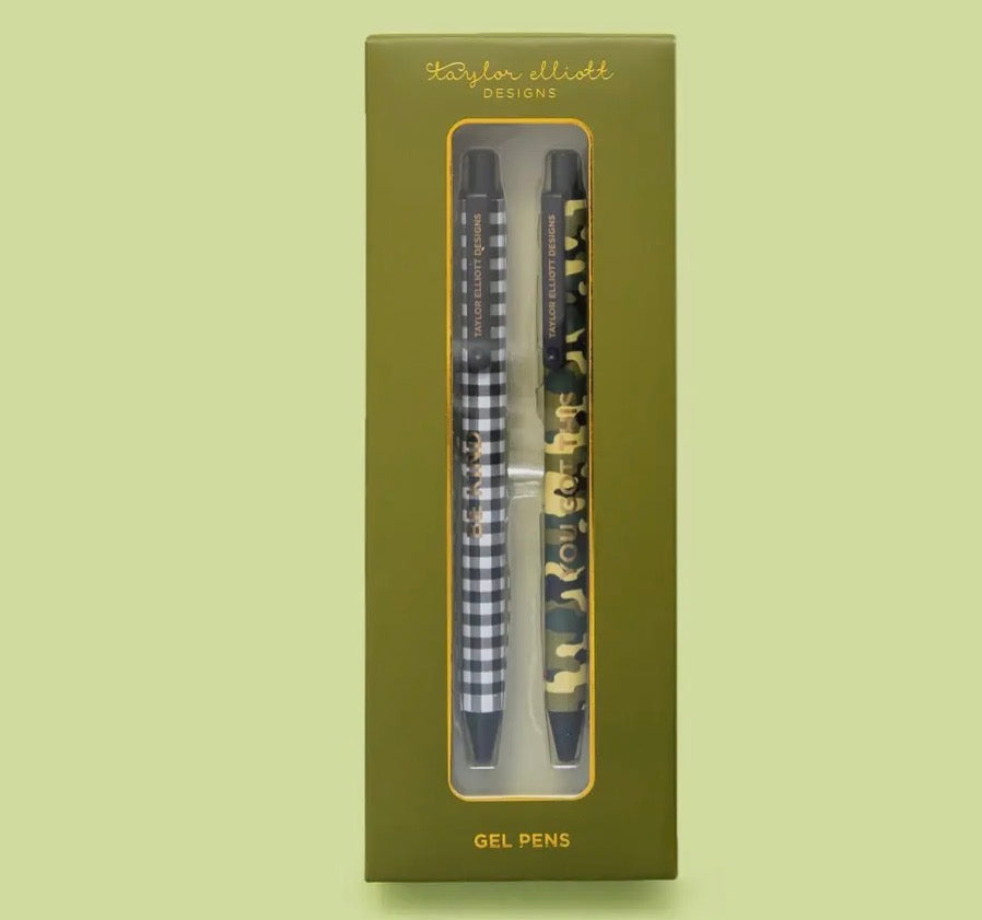 Gingham/Camo Gel Pen Set - TED