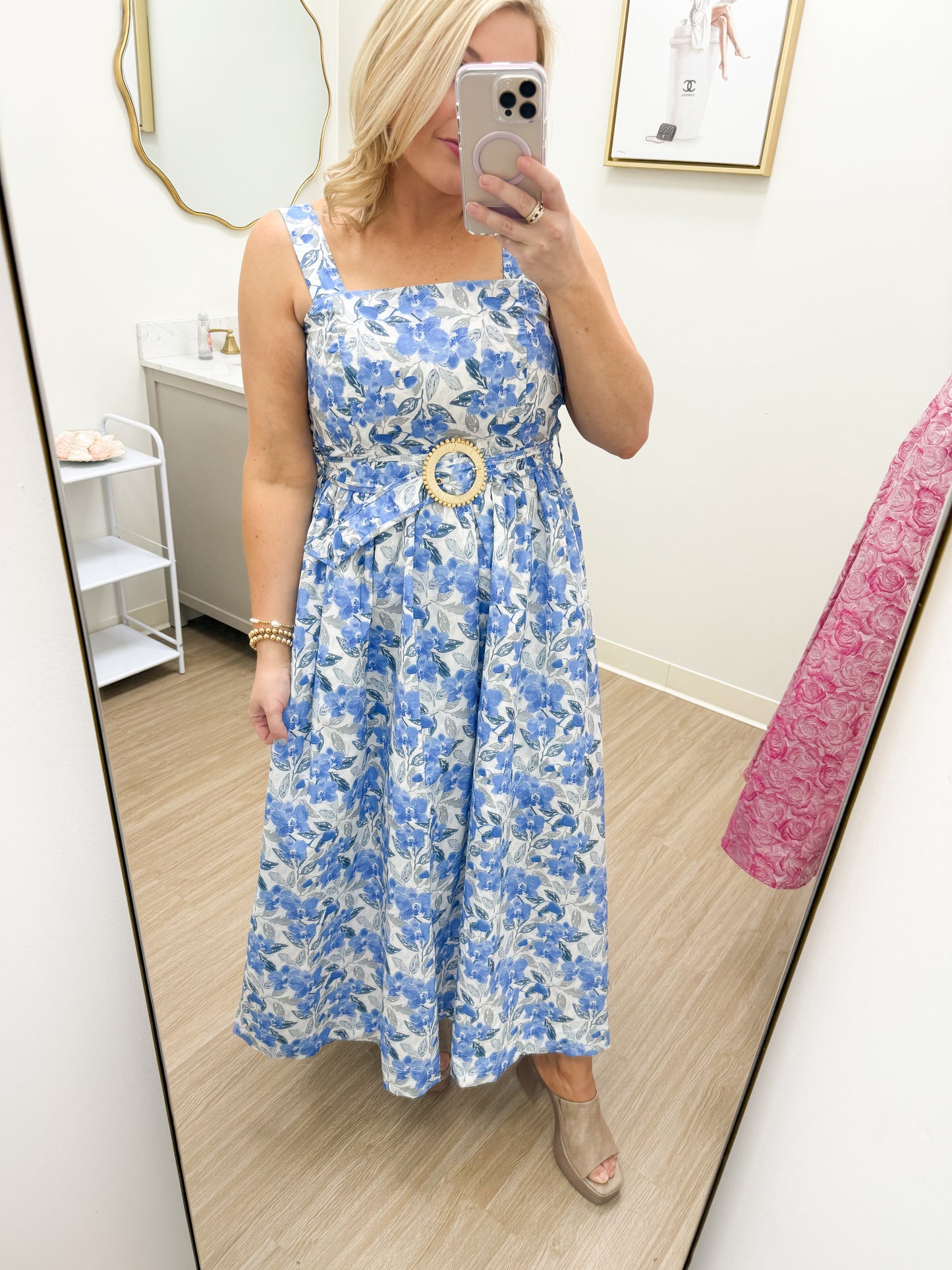 Costal Floral Midi Dress