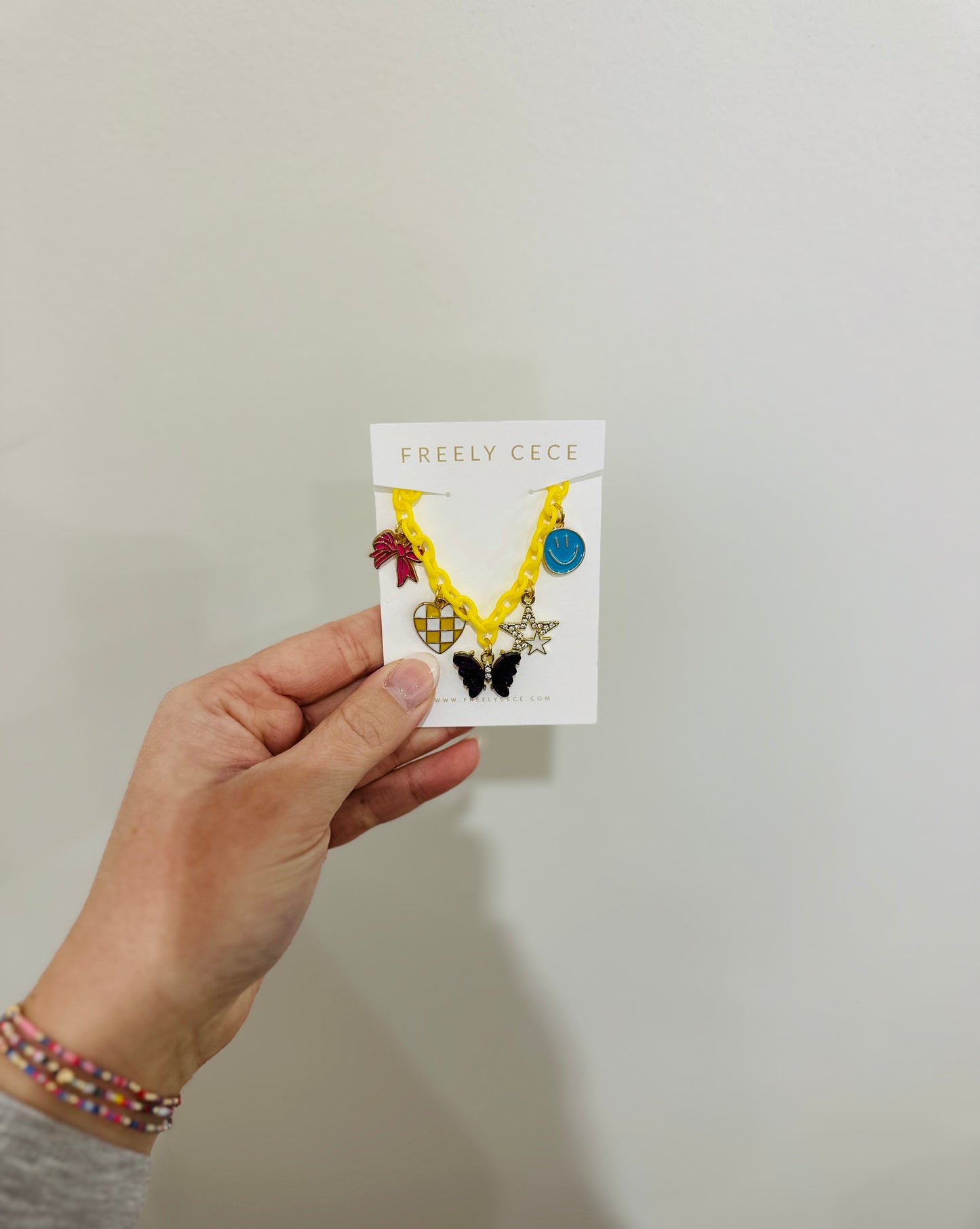 Yellow Multicolor Trendy Charm Necklace