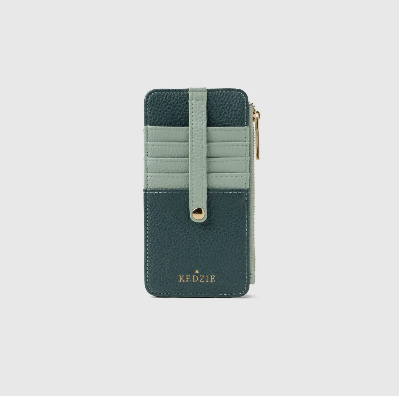 Teal zippered wallet and card holder