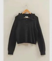 Black Scalloped Collar Top