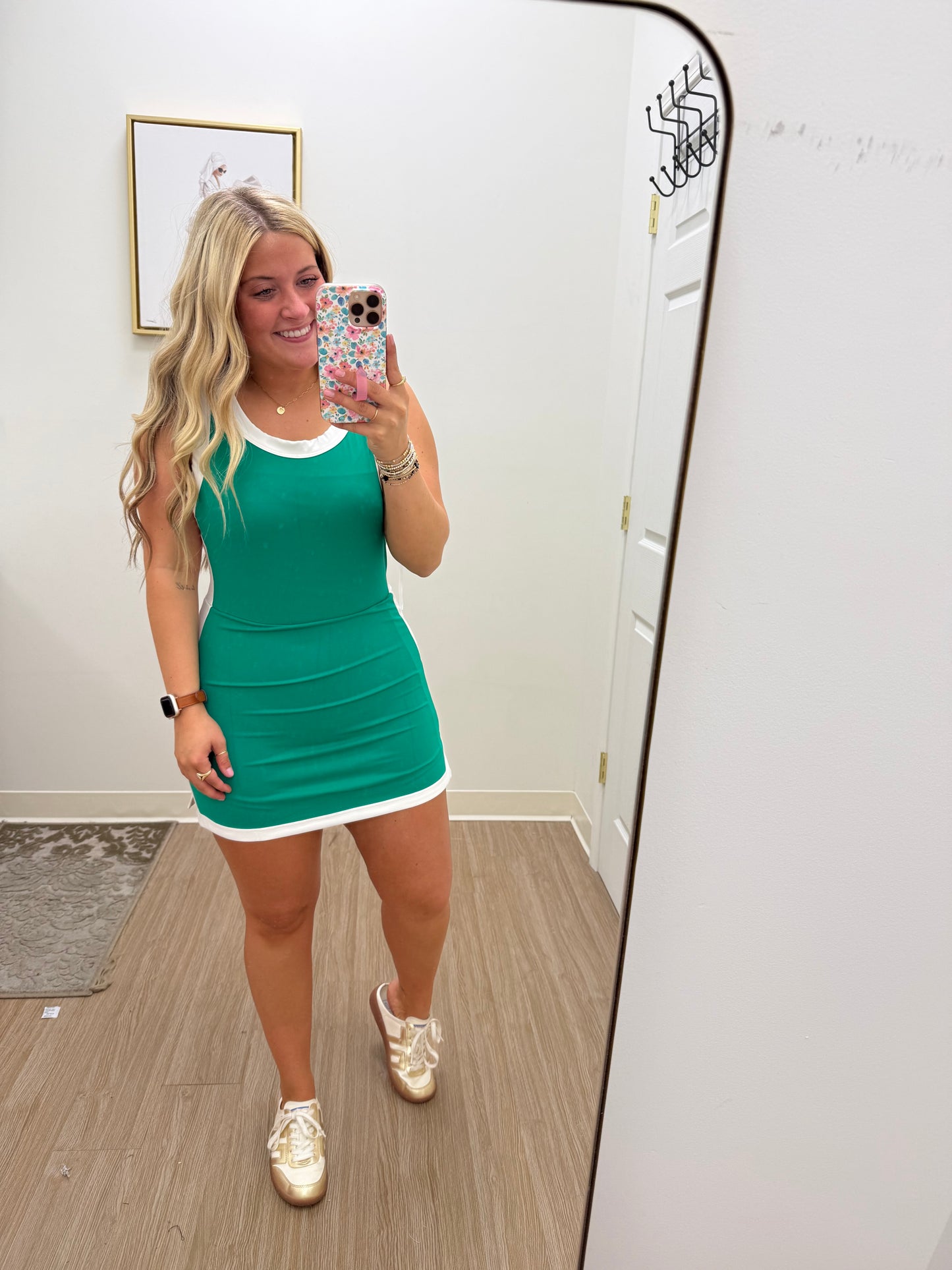 Green Colorblock Activewear Dress