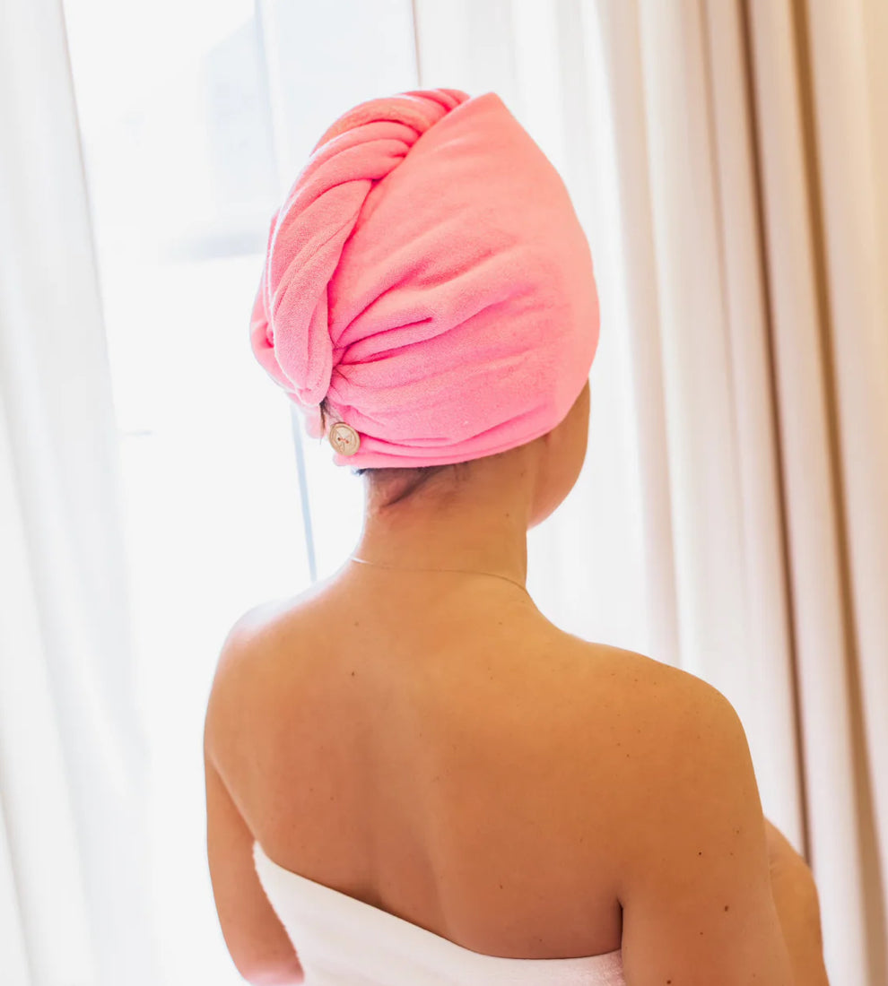 Pink Towel Head Wrap