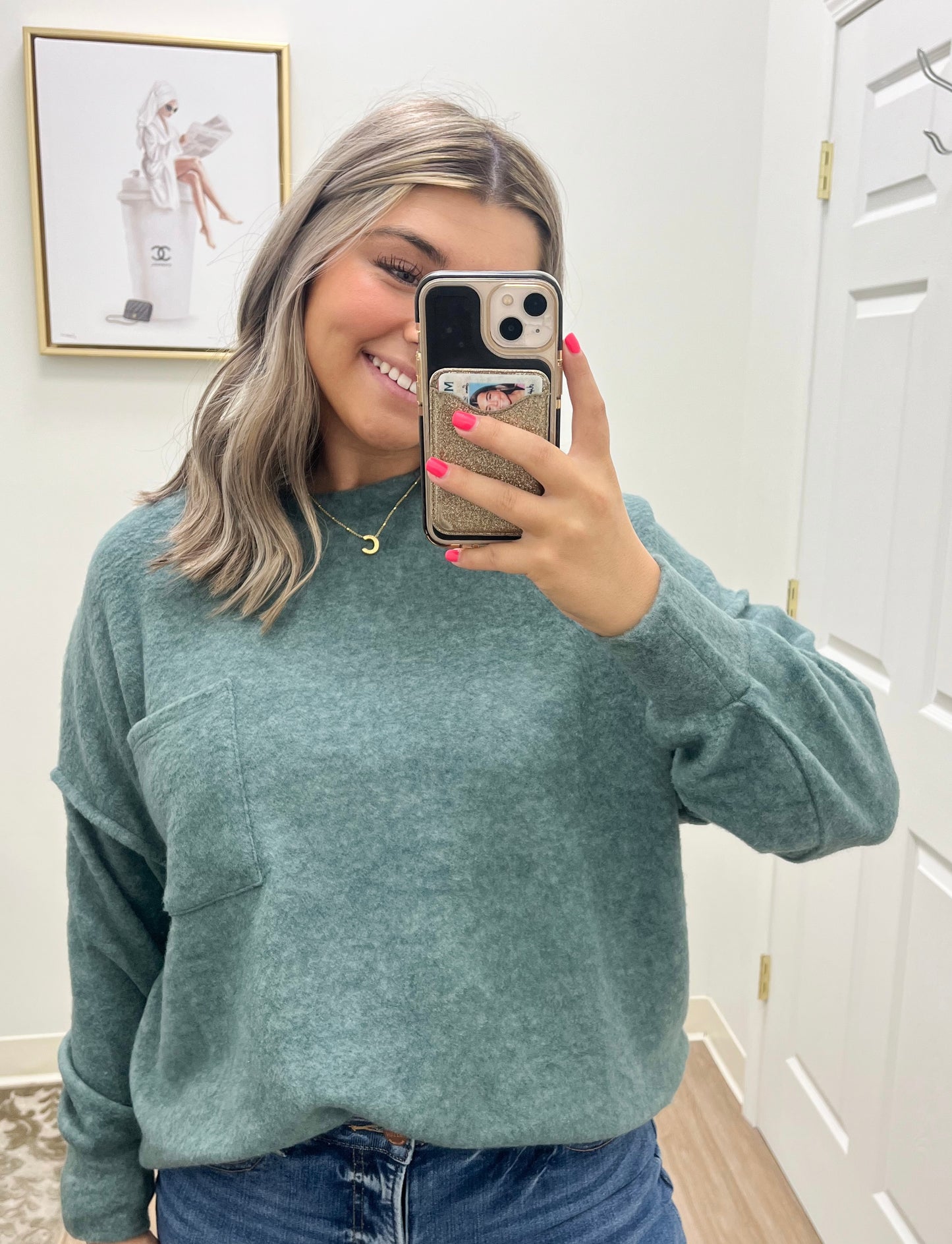 Light-weight Drop Shoulder Sweater- Ash Jade