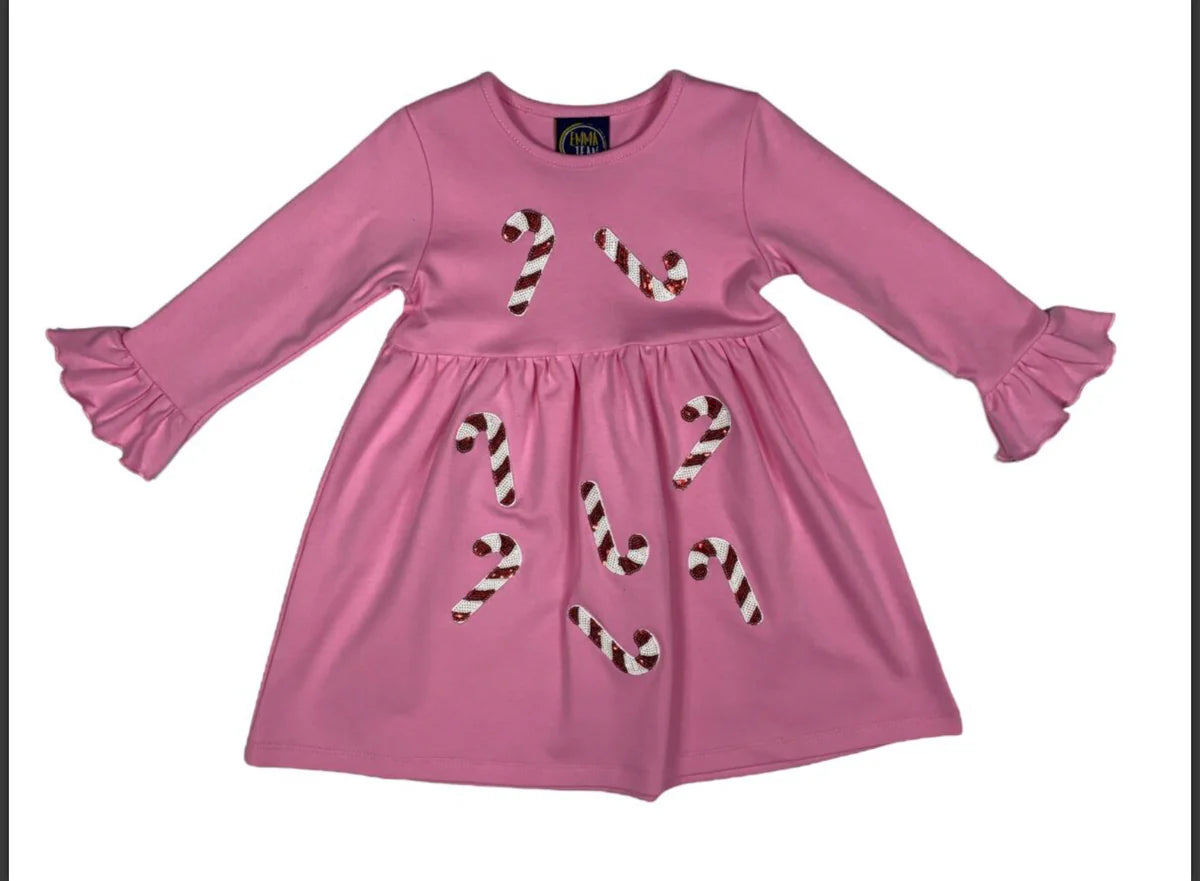 Candy Cane Appliqué Dress-EJ