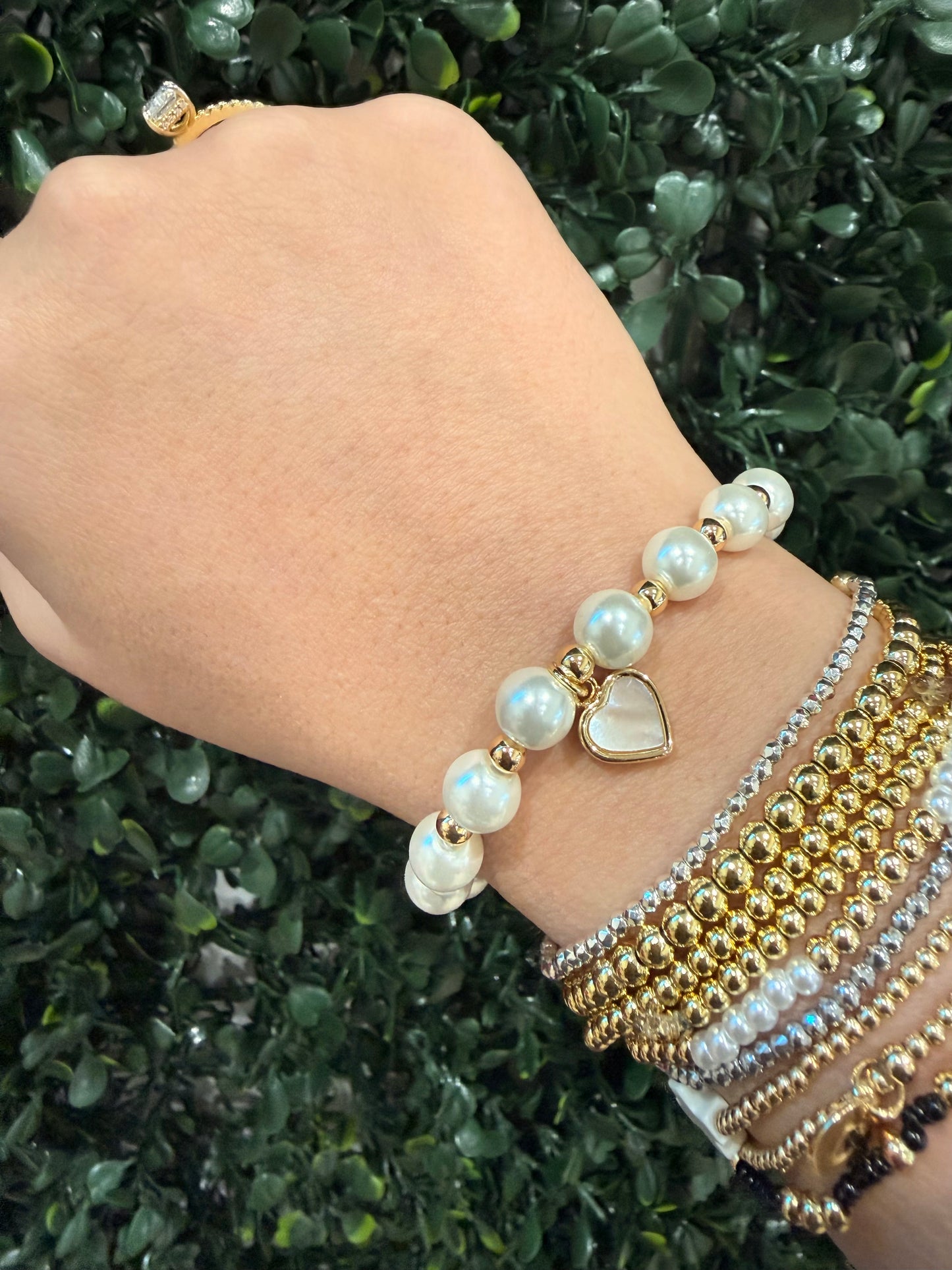 Heart & Pearl Bracelet