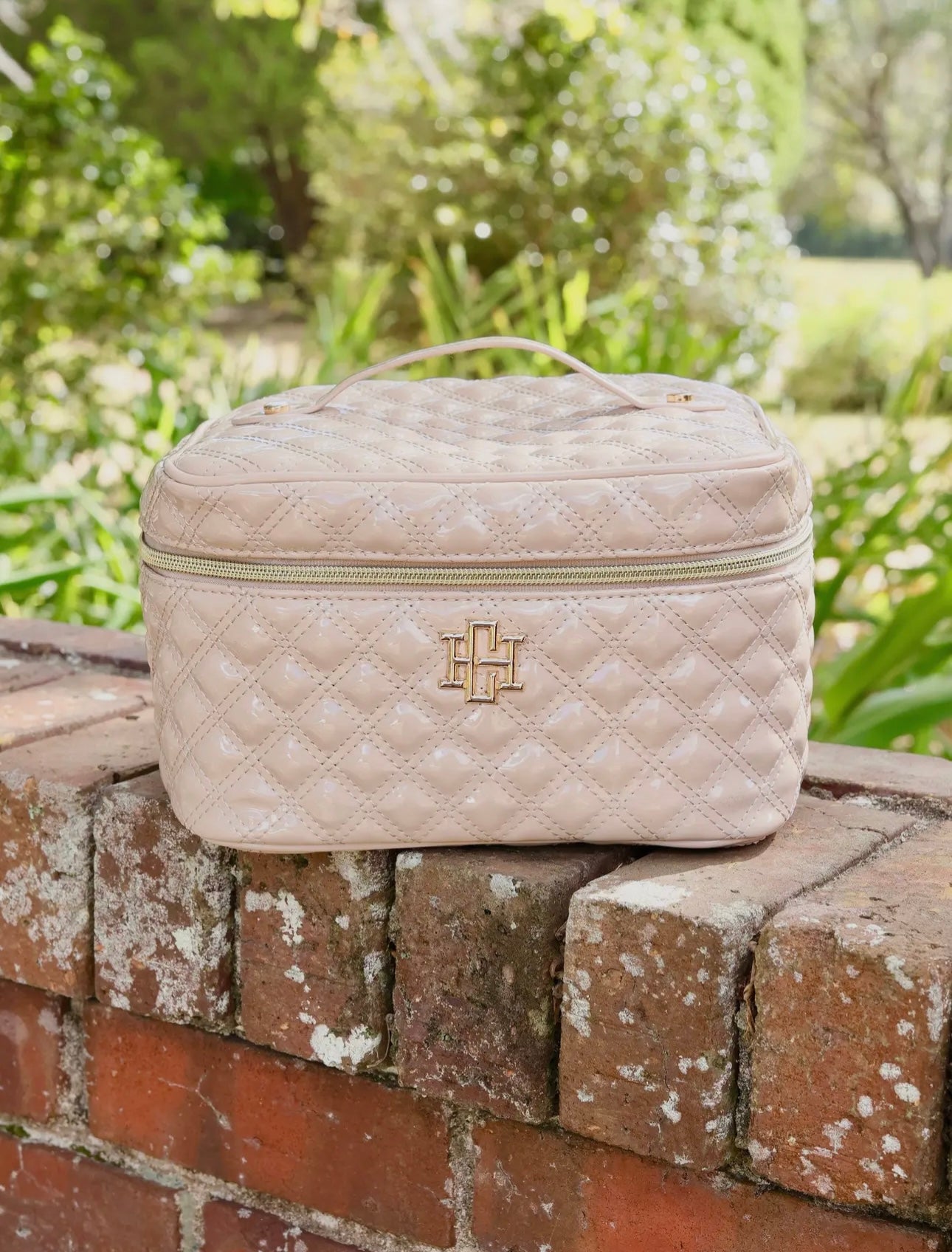 Hampton Train Case Nude Patent Caroline Hill