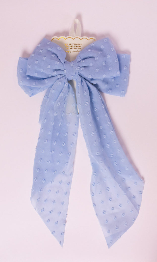 Powder Blue Swissdot Bow Simply Southern