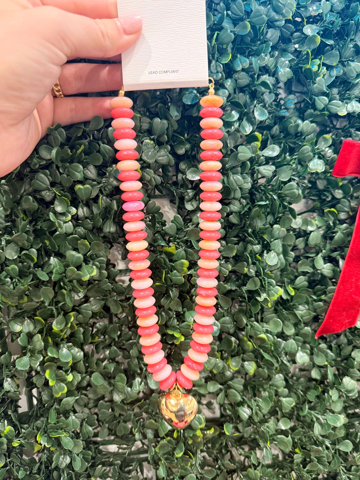 Red/ Pink Watercolor Necklace