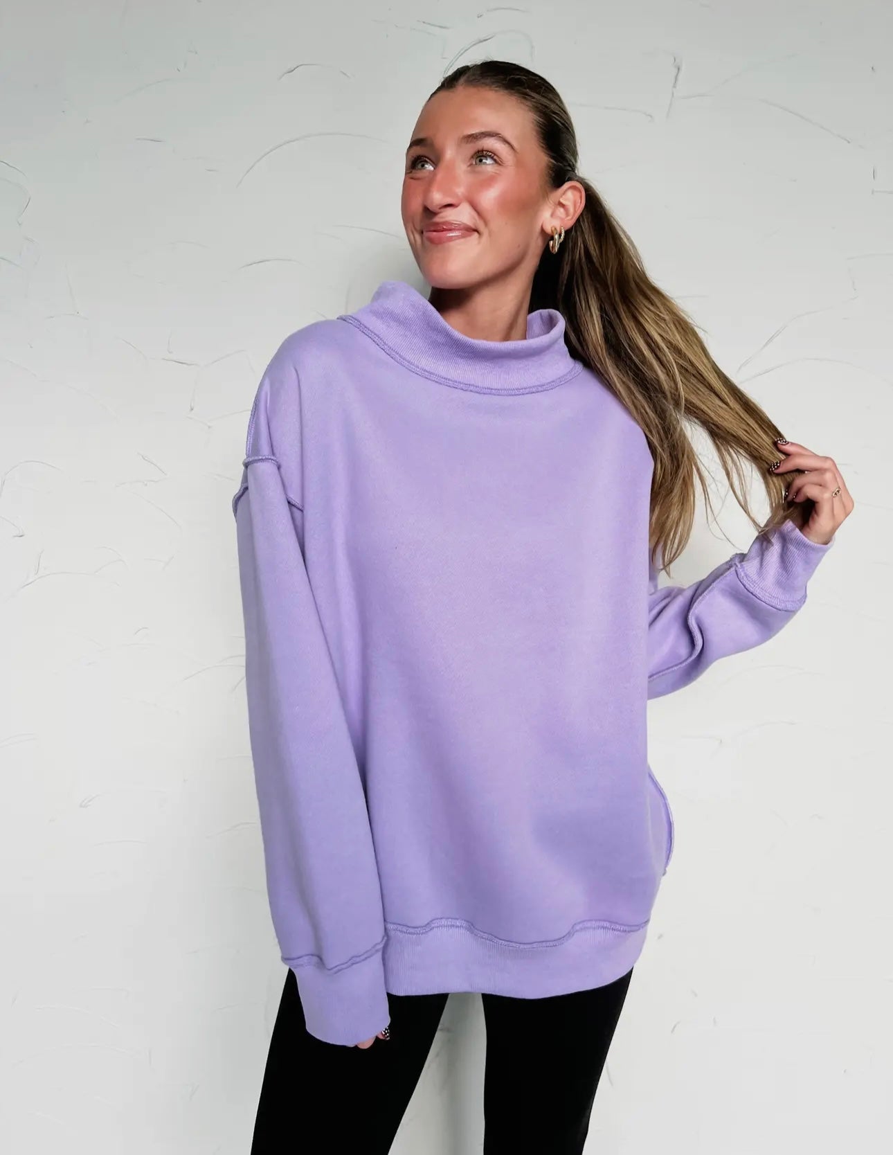 Mock Neck Sweatshirt | Lavender