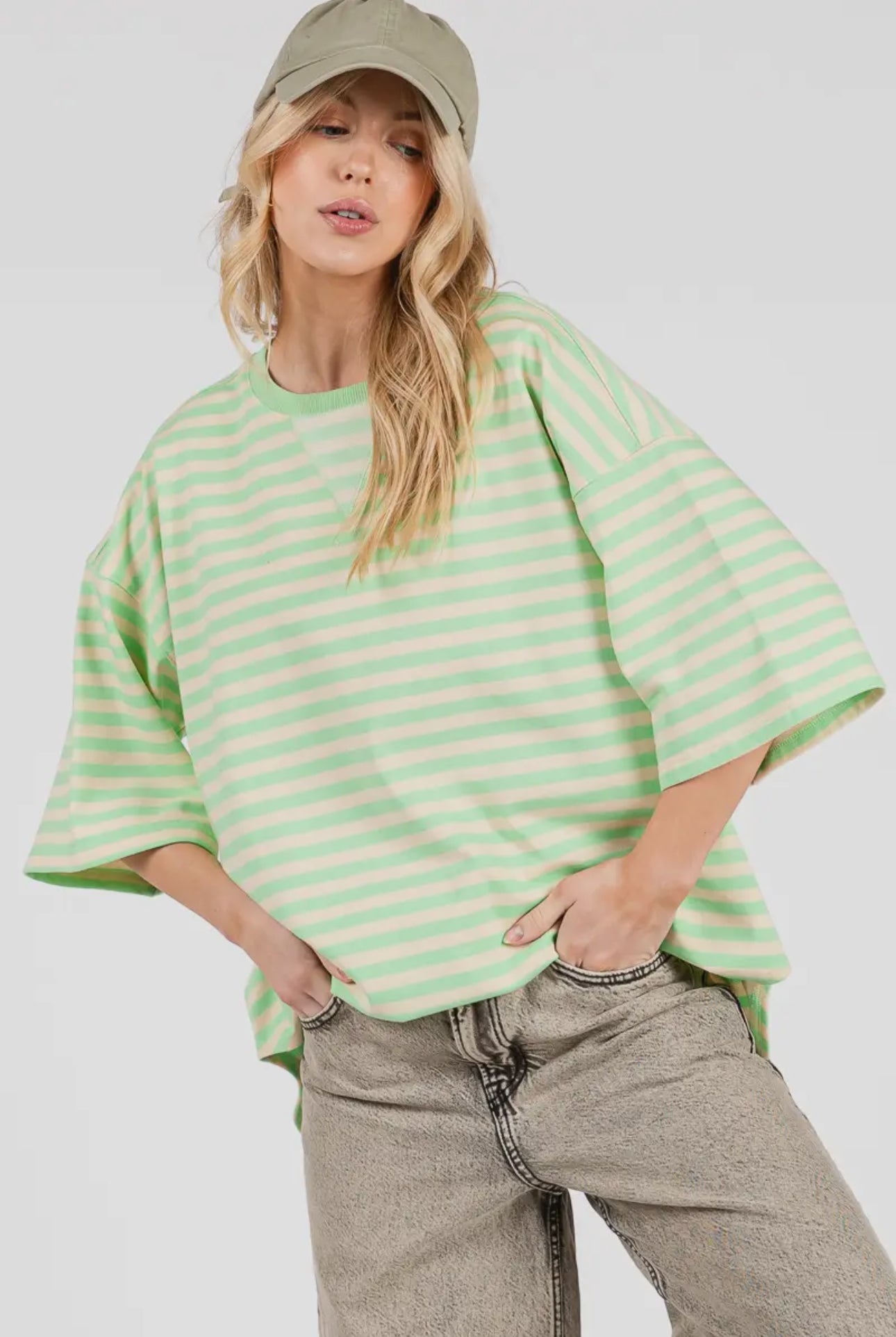 Key Lime Stripe Top