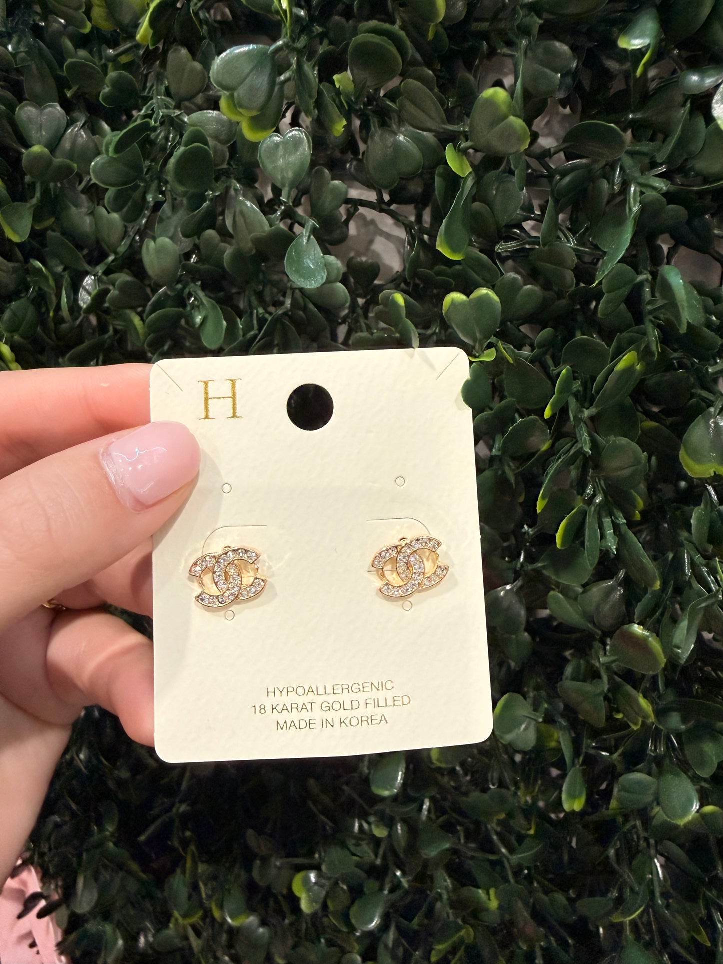 Gold Diamond Inspired Earrings