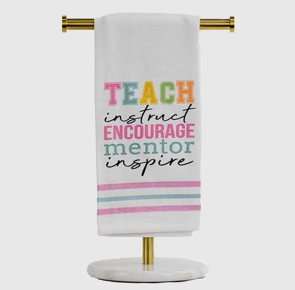 Teach inspire tea towel