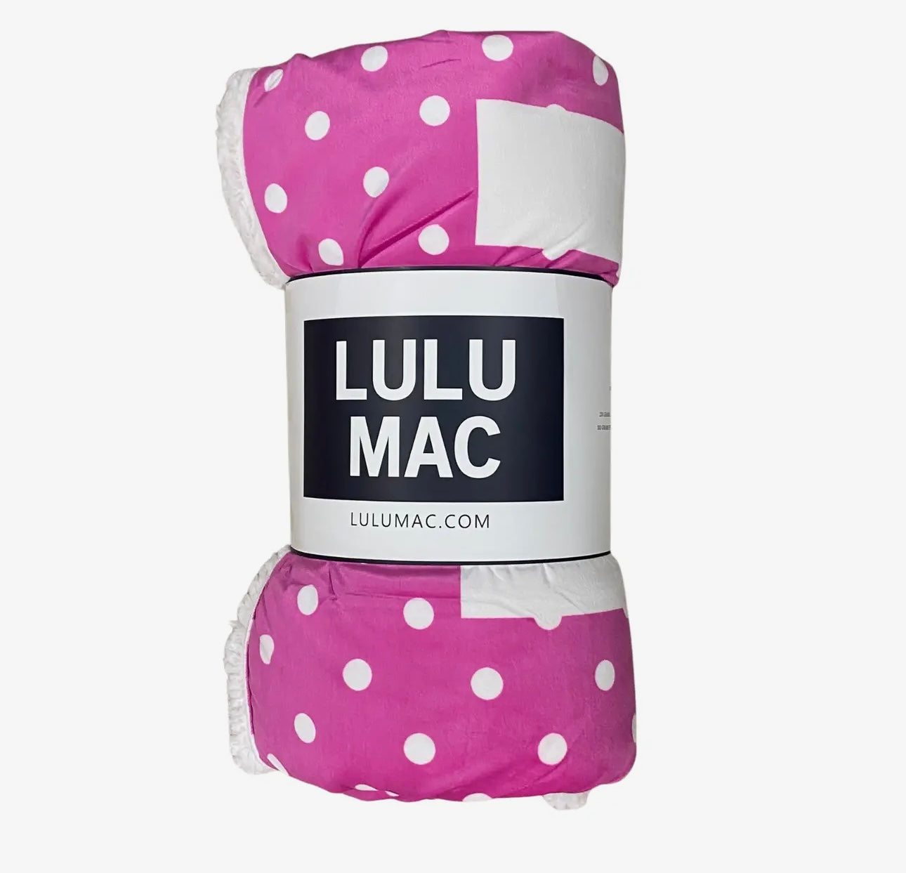 Dark pink with white polka dots Lulu Mac blanket