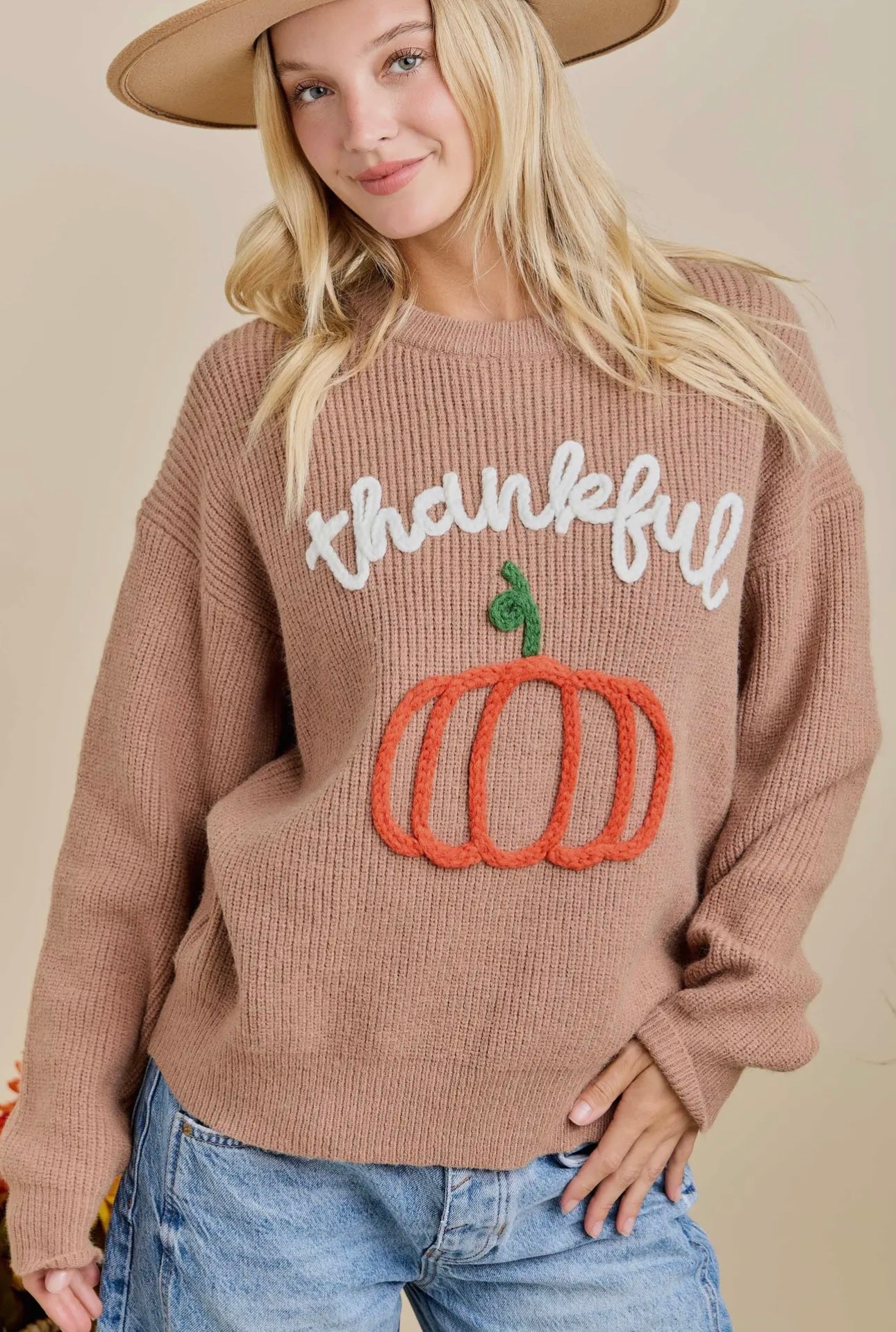 Thankful Pumpkin Sweater Main Strip