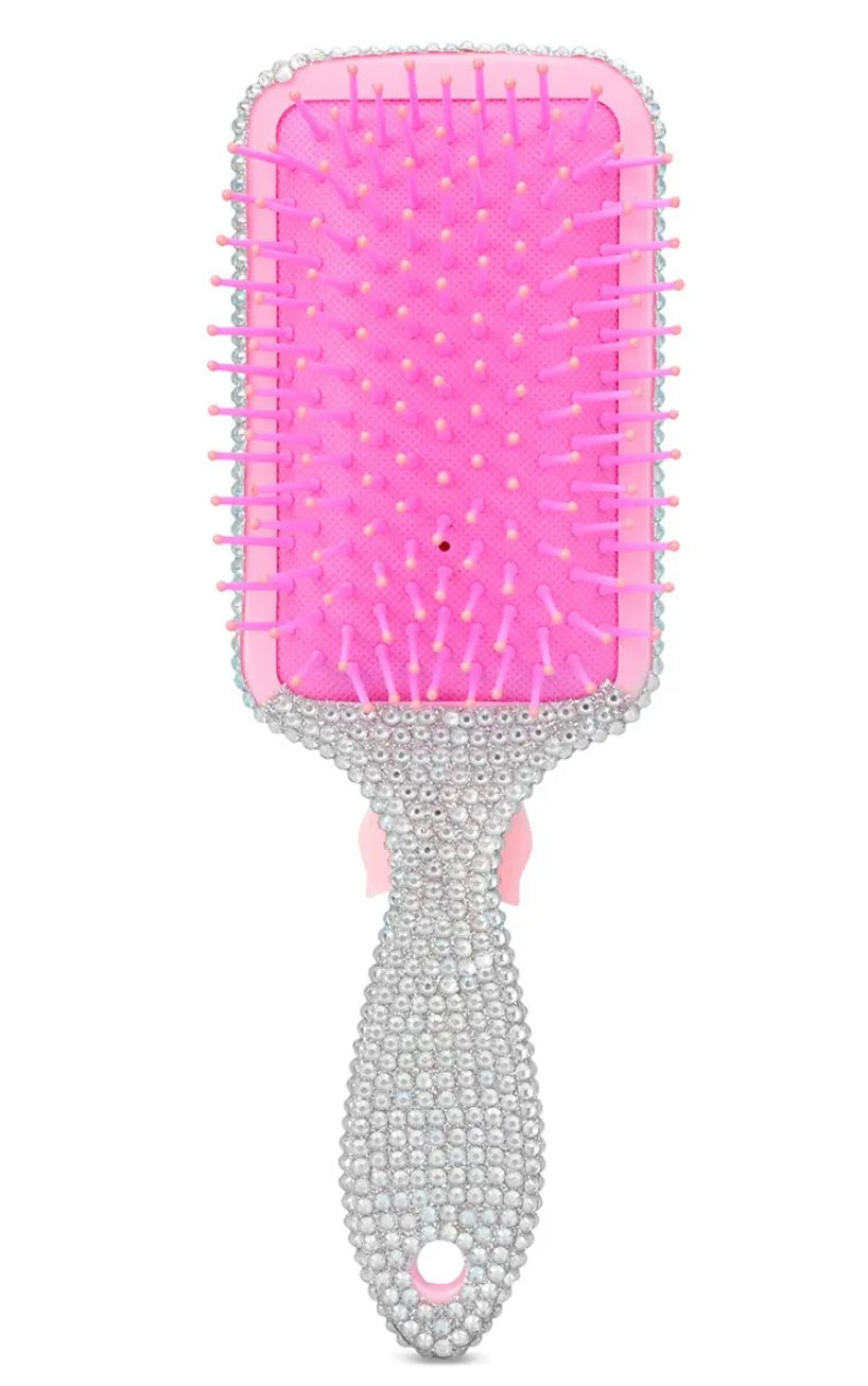 Charming Rhinestone Paddle Brush