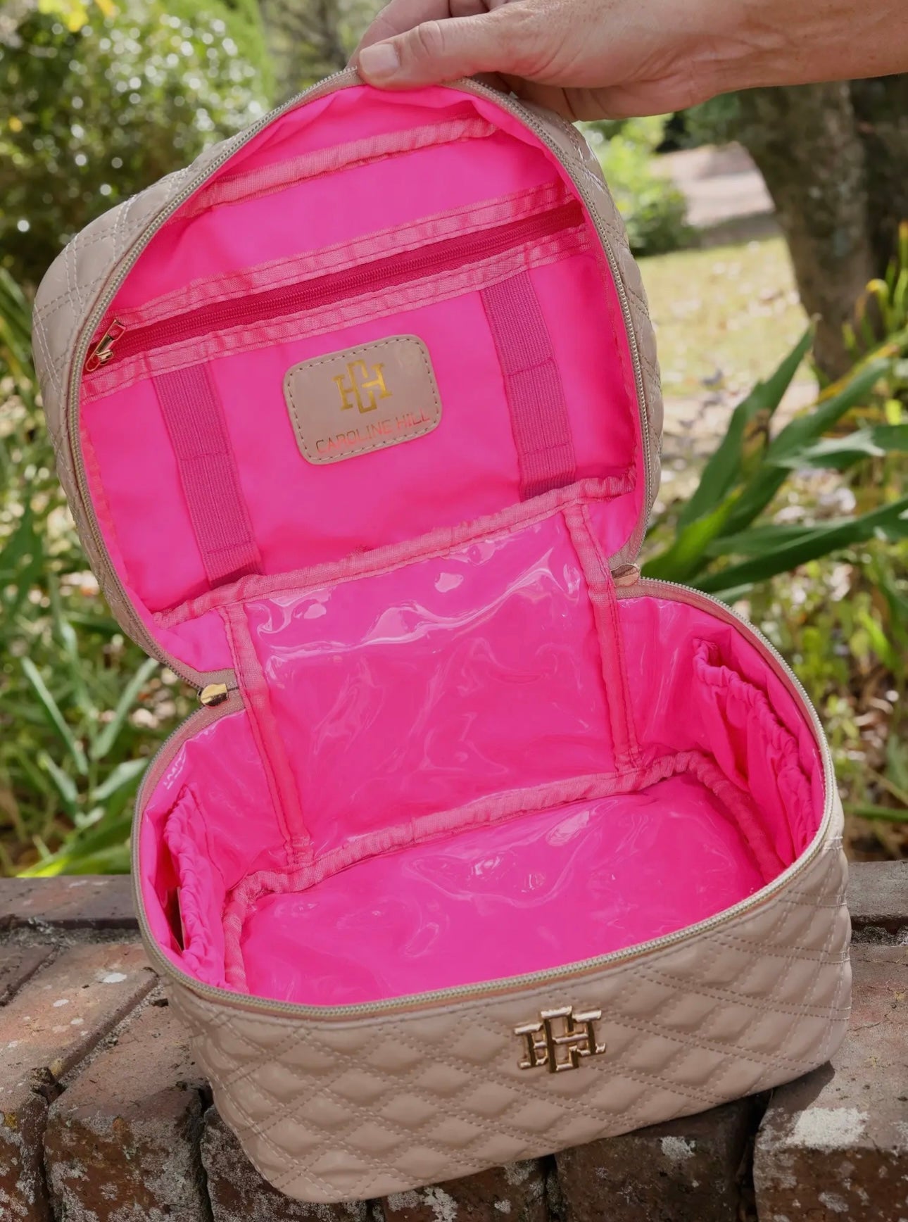 Hampton Train Case Nude Patent Caroline Hill