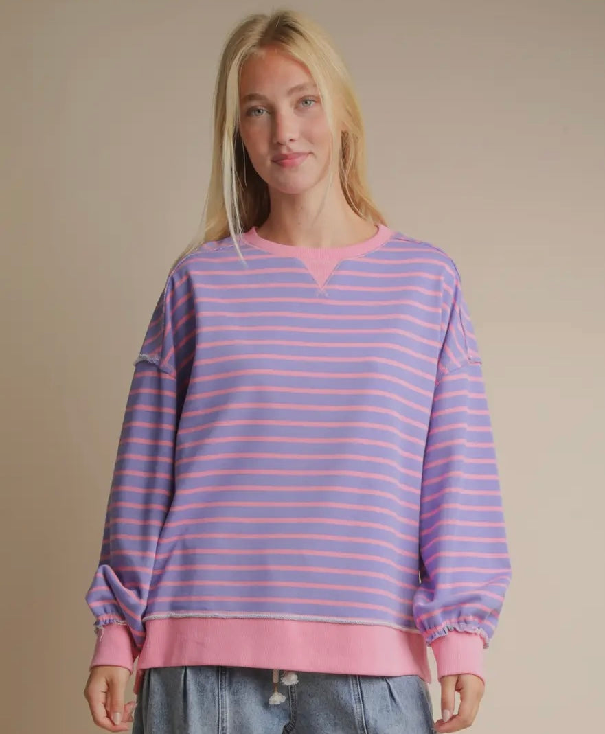 Lavender & Pink Oversized Top