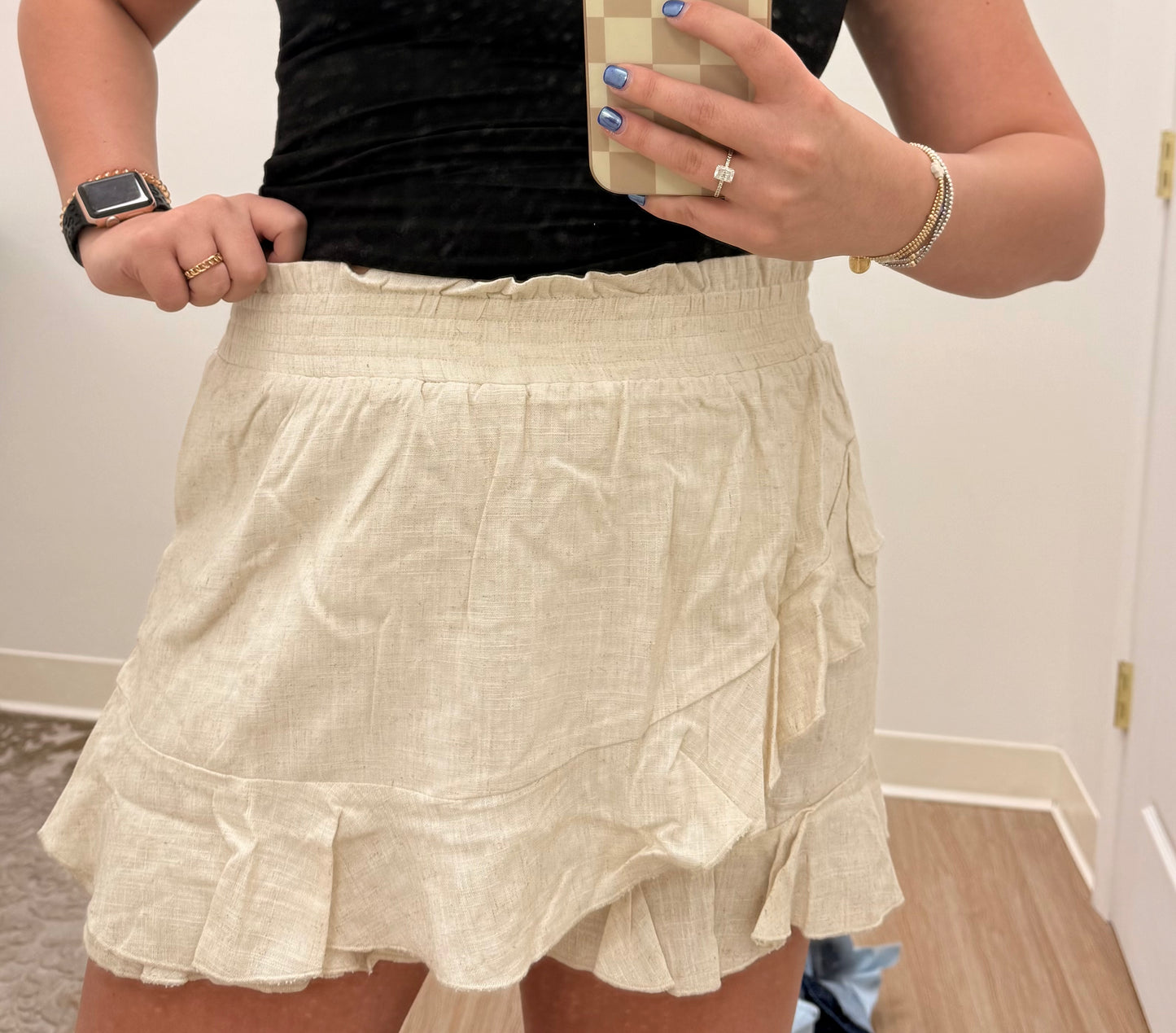 Oatmeal Denim Skort