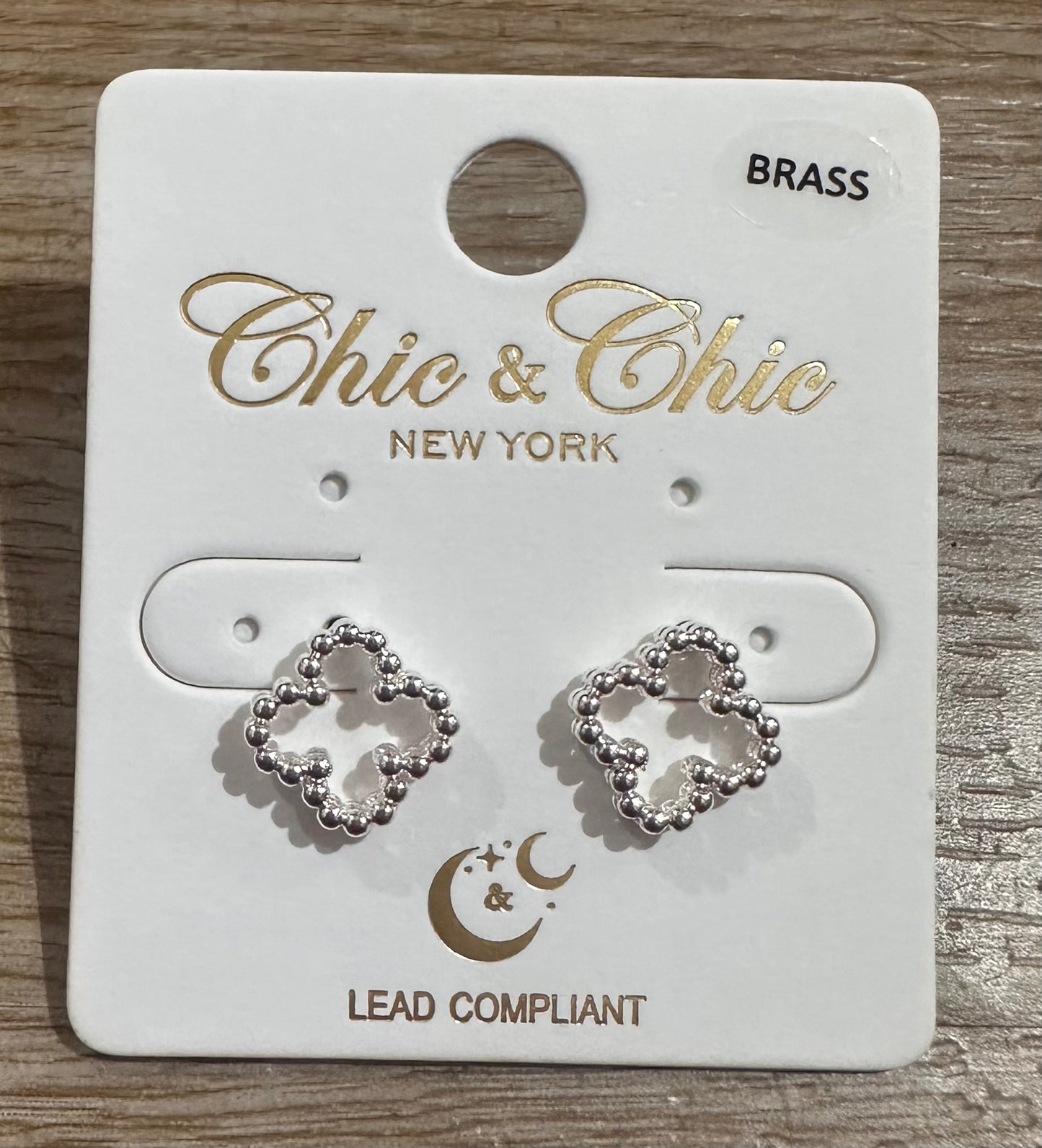 Silver Clover Studs
