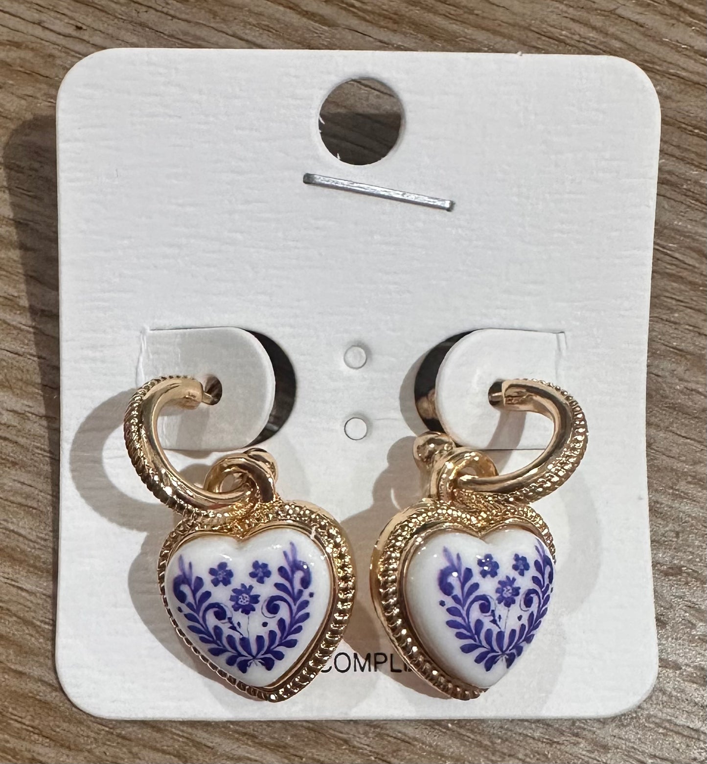 Blue Blossom Heart Earrings
