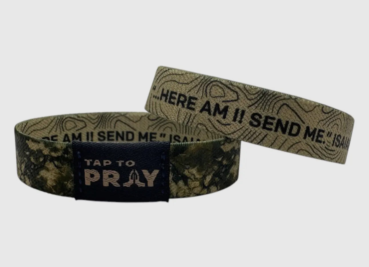 Valor Camo & Isaiah 6:8 Tap-To-Pray Wristband