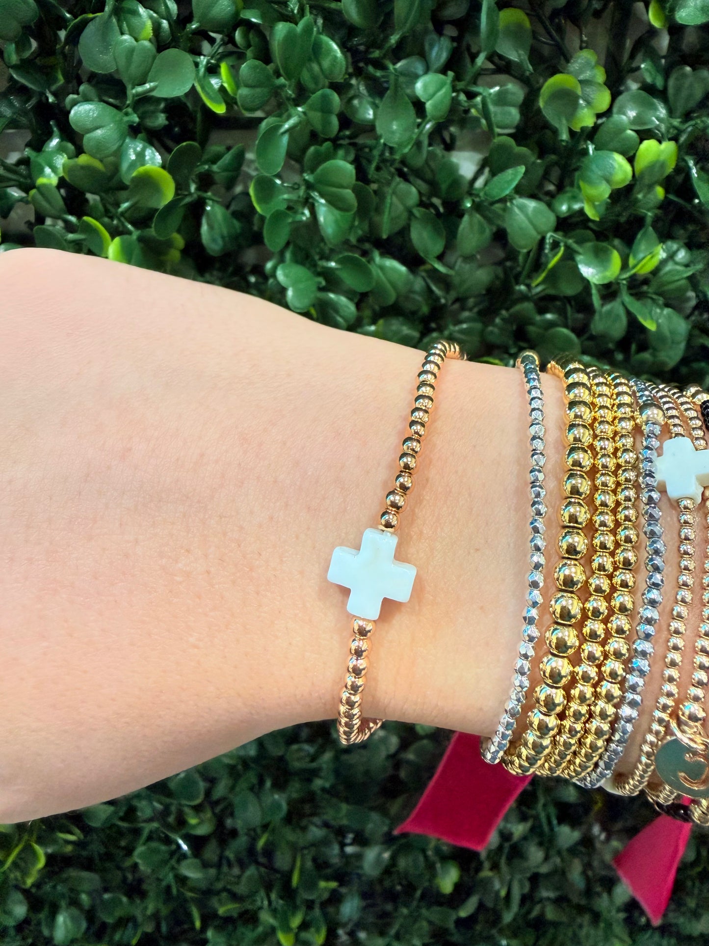 White Cross Bracelet