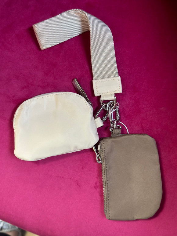 Inspired Cream Dual Pouch Wristlet
