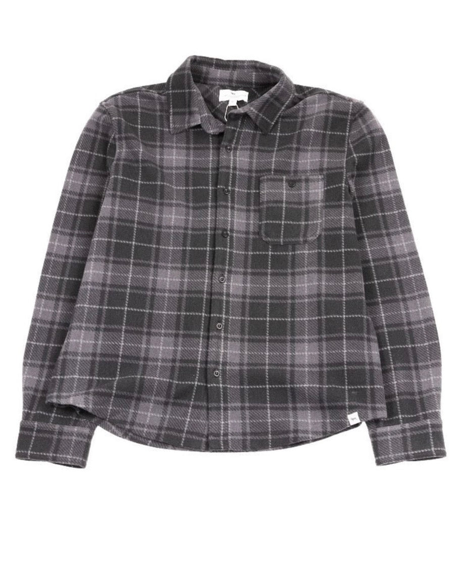 Black Plaid Fleece Button Up - Simply Southern