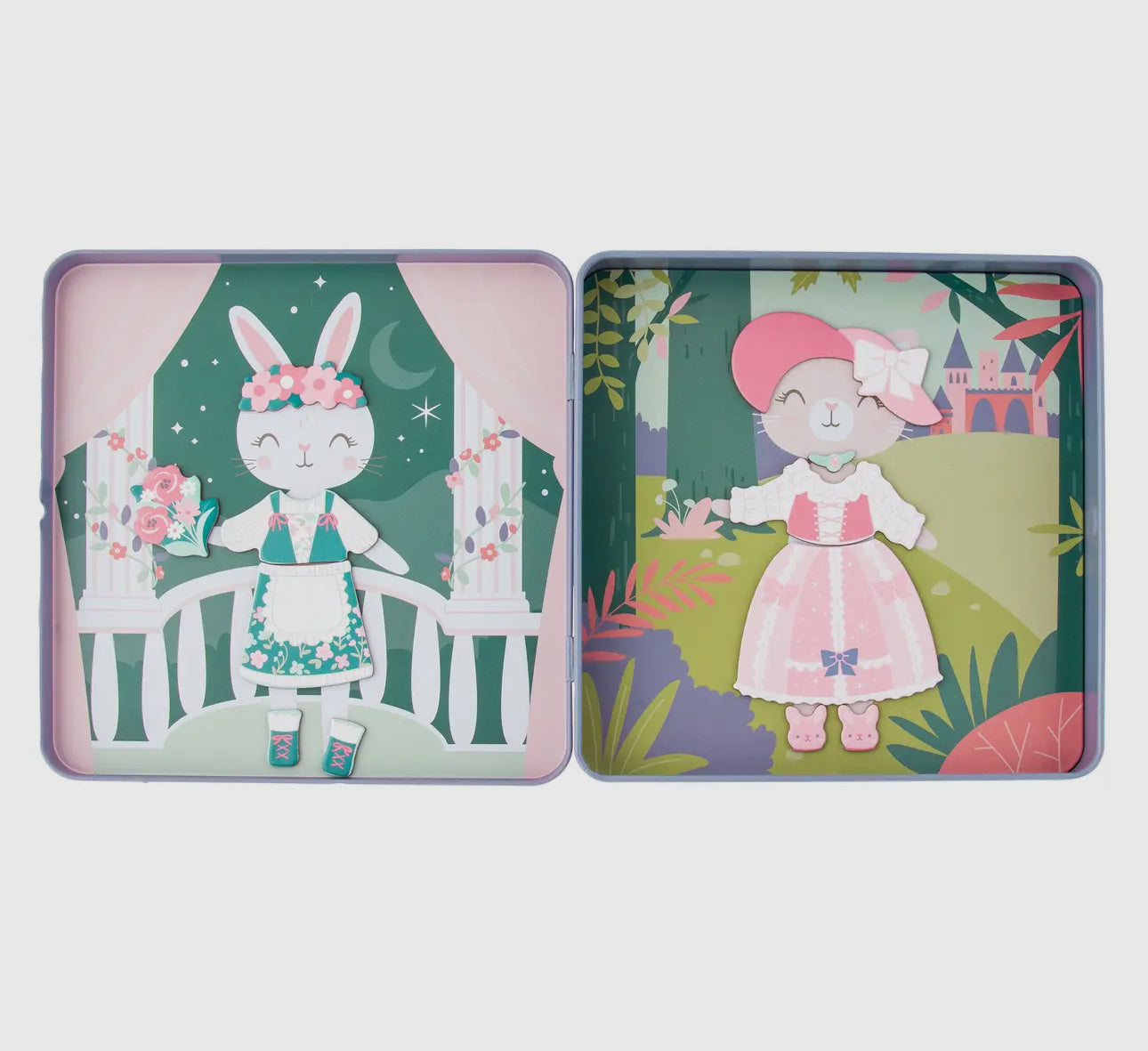 Travel tin magnetic dress up