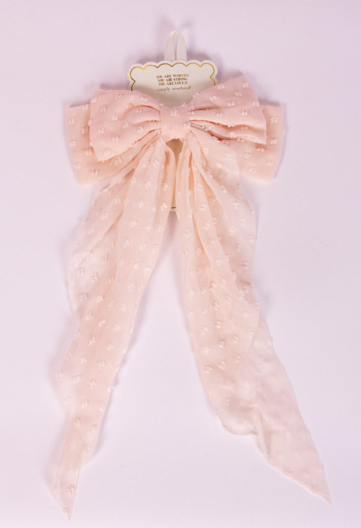 Pink Swissdot Bow Simply Southern
