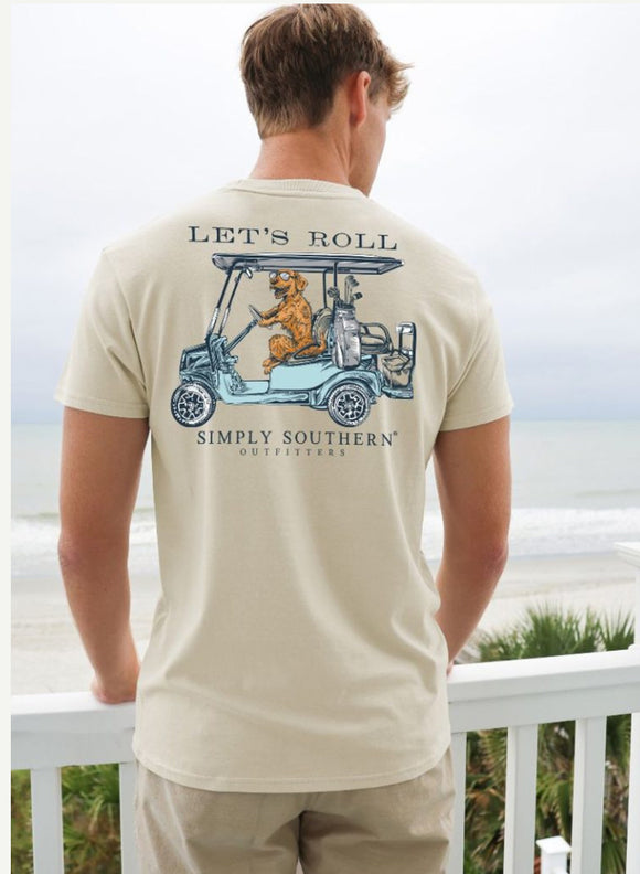 Simply southern lets roll golf cart tshirt
