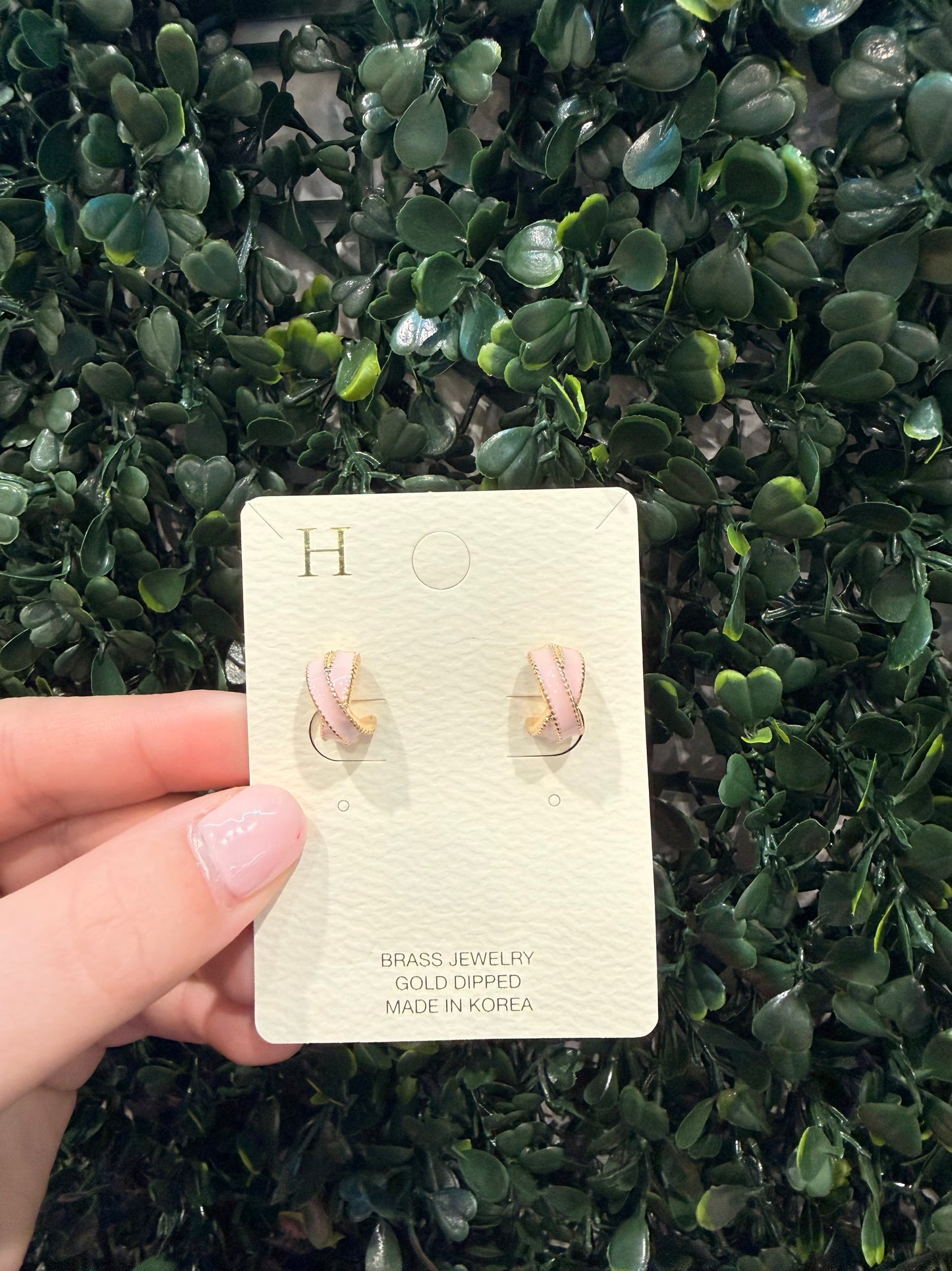 Pink Crisscross Earrings