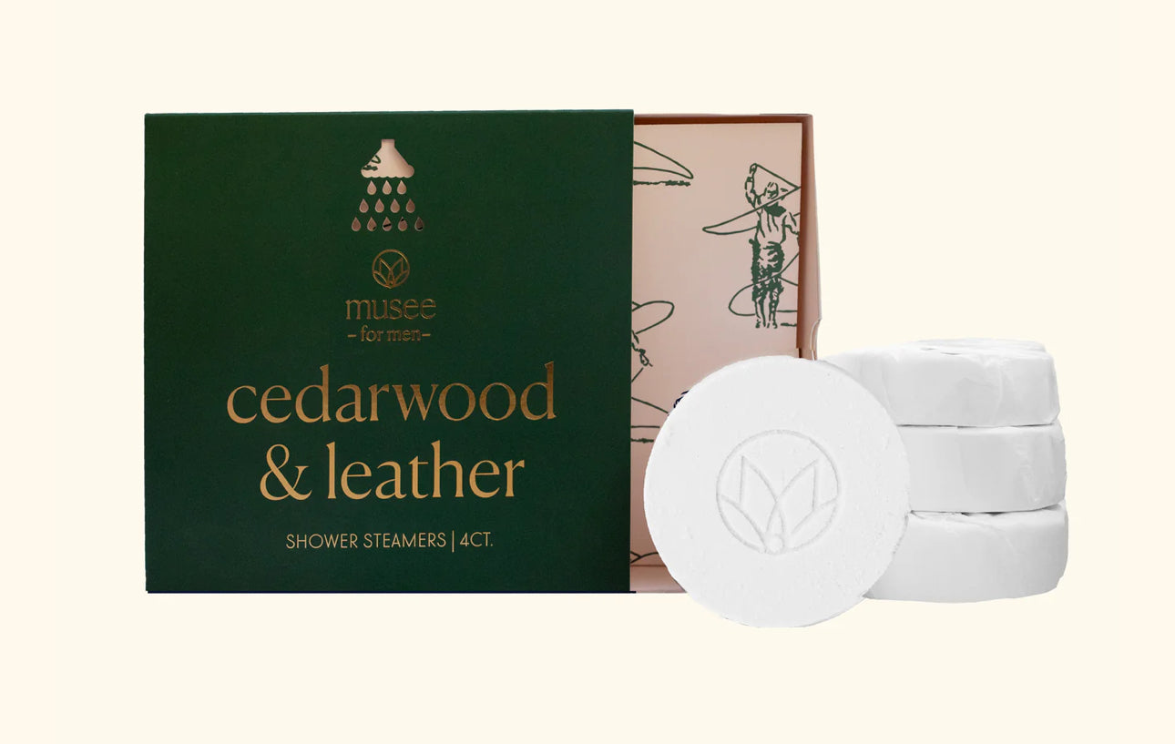 Cedarwood and Leather Shower Steamers Musee