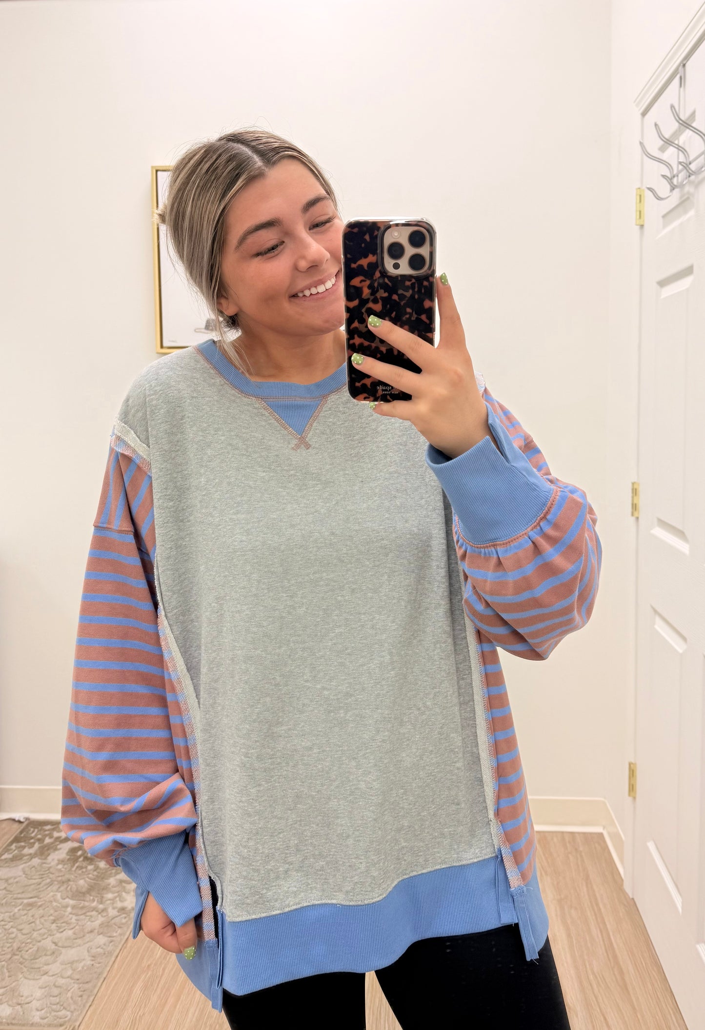 Brown and Blue Oversized Sweater